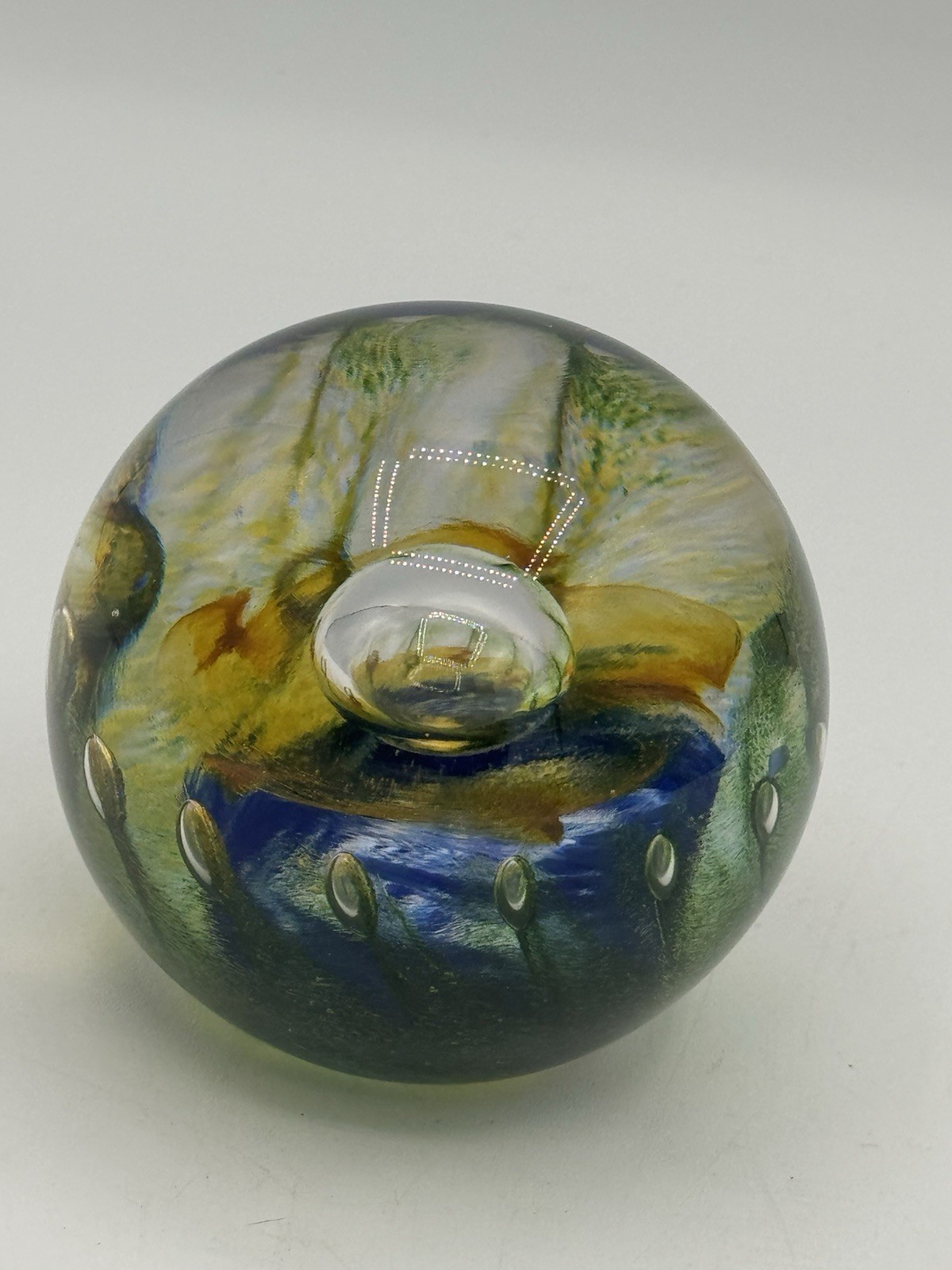 Fred Wilkerson Art Glass Paperweight ~ Signed & Dated 2001