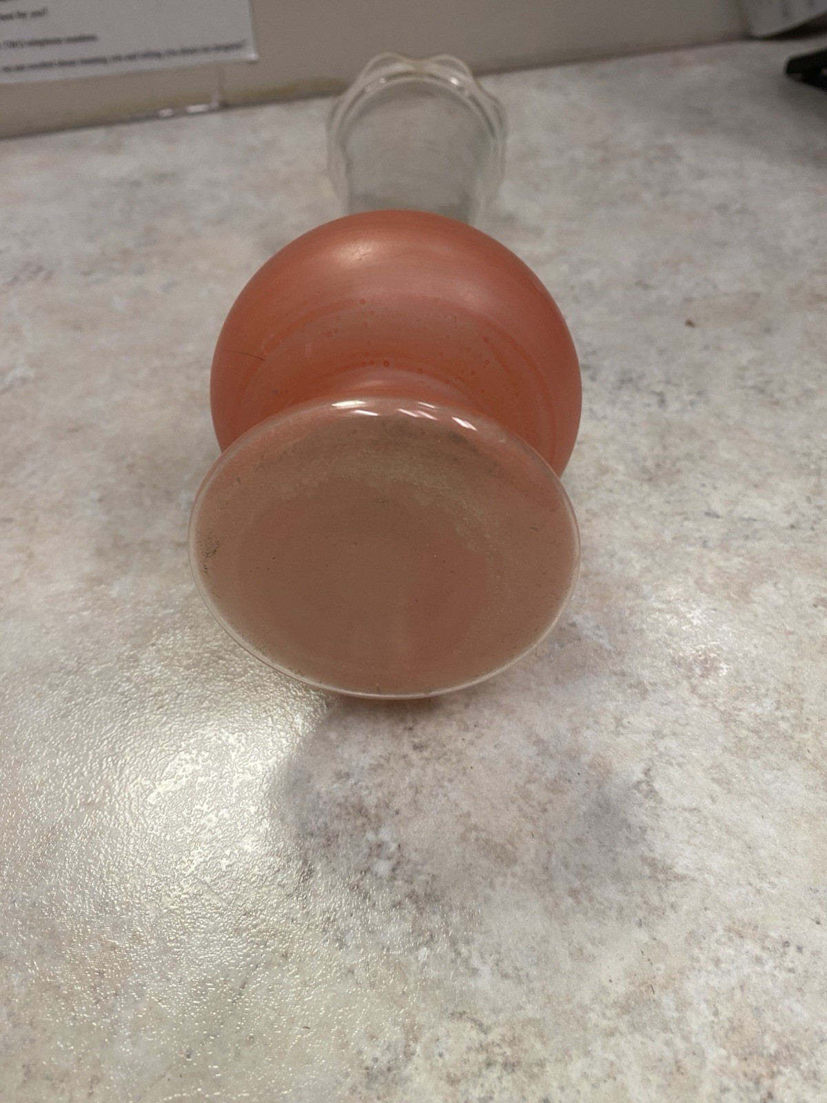 Hand Painted Art Glass Vase, Floral Pattern, Pink Green Red White Clear, Glossy