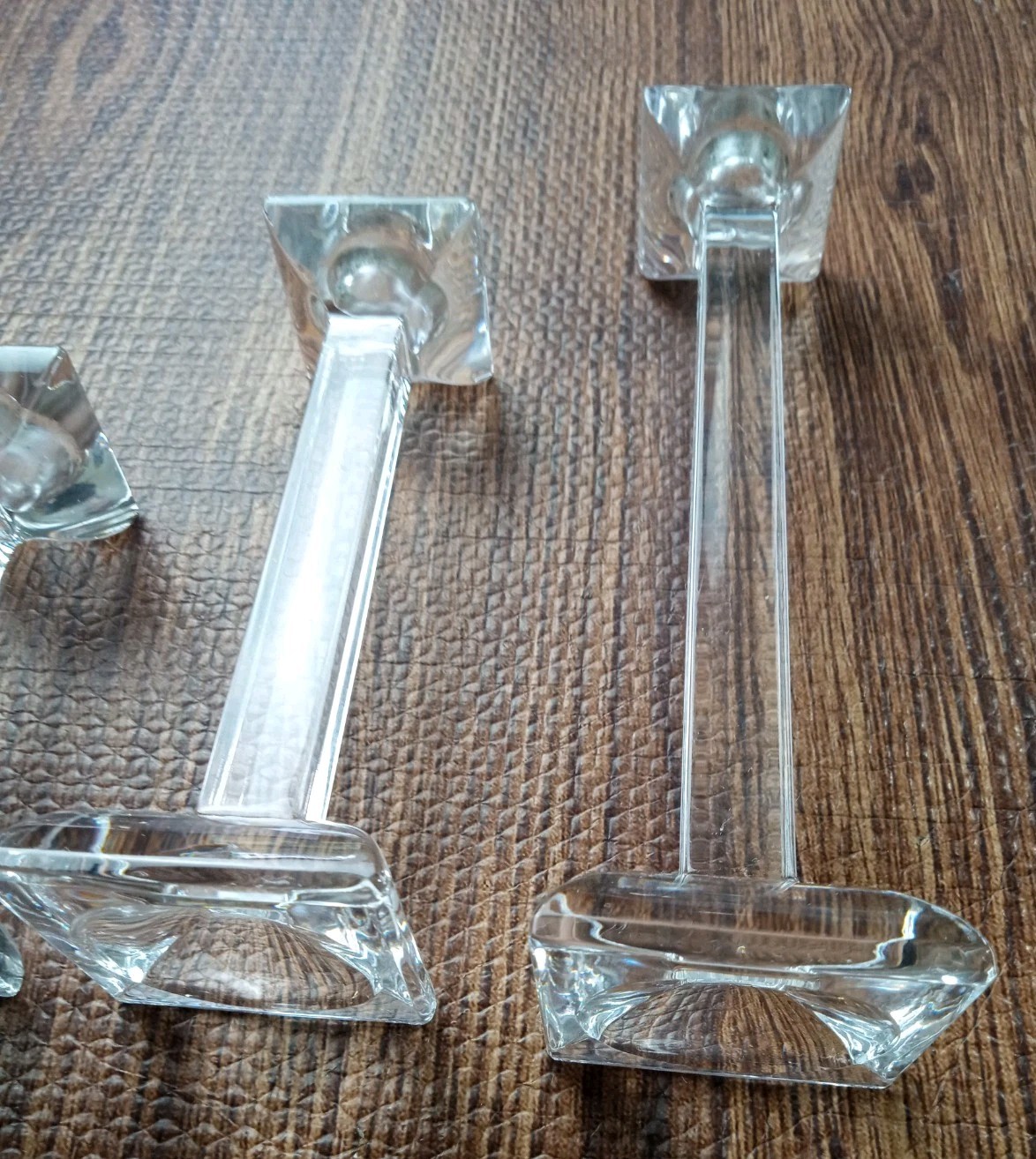 Vtg 80’s Crystal Candlestick Holders 4 3/4″, 6 3/4″, 8 3/4″ Set Of 3