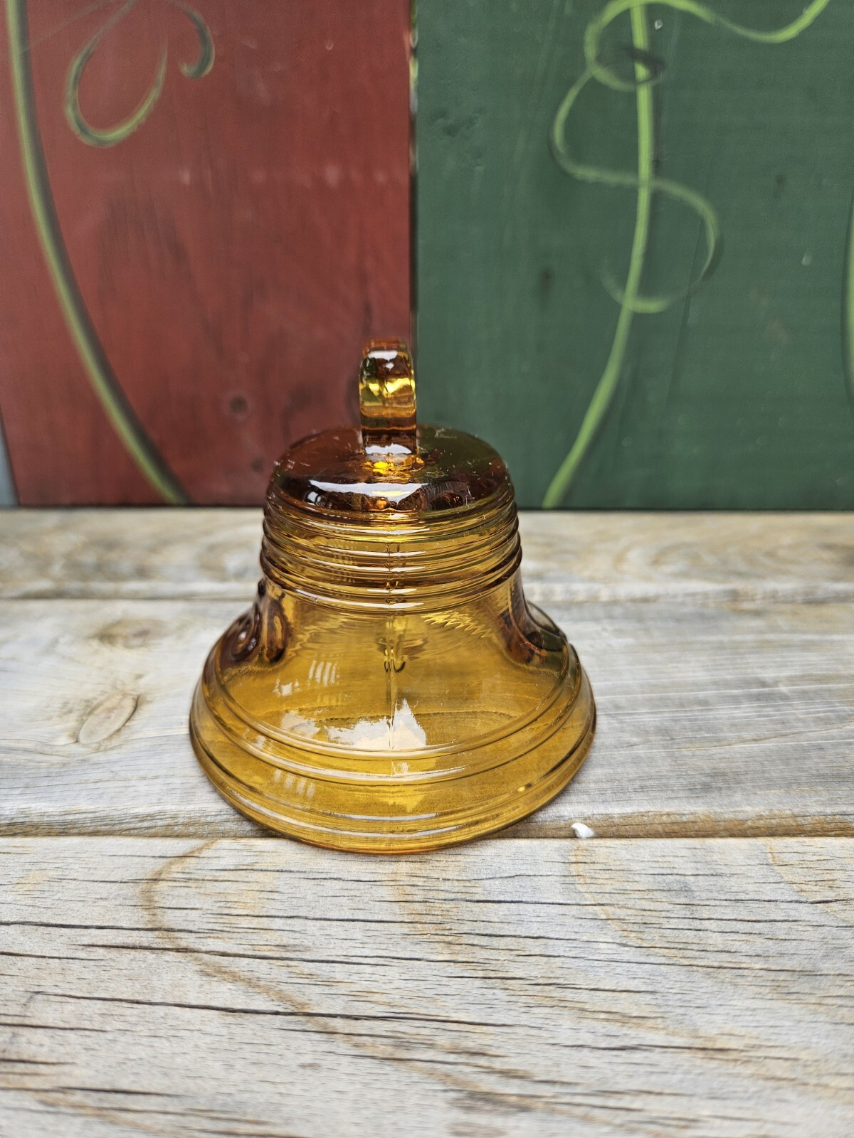 Vintage Viking Glass 1976 Commemorative Liberty Bell In Amber ~3.5″ Tall