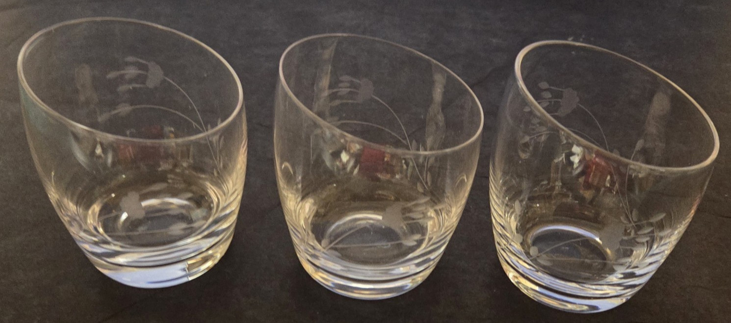 Princess House Heritage 4pc Set Crystal Candle Votive Holders #6311 Slanted Top