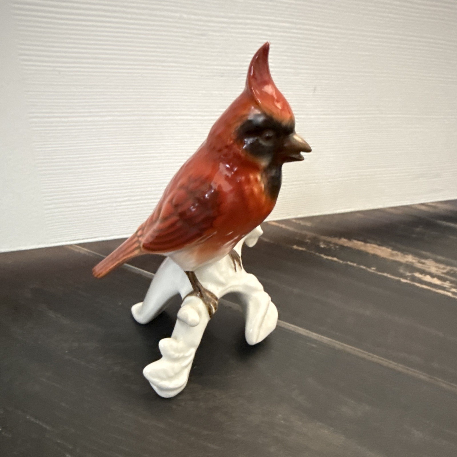 Gerold Porzellan Cardinal Bird Porcelain Figurine, Made in Germany, Glossy
