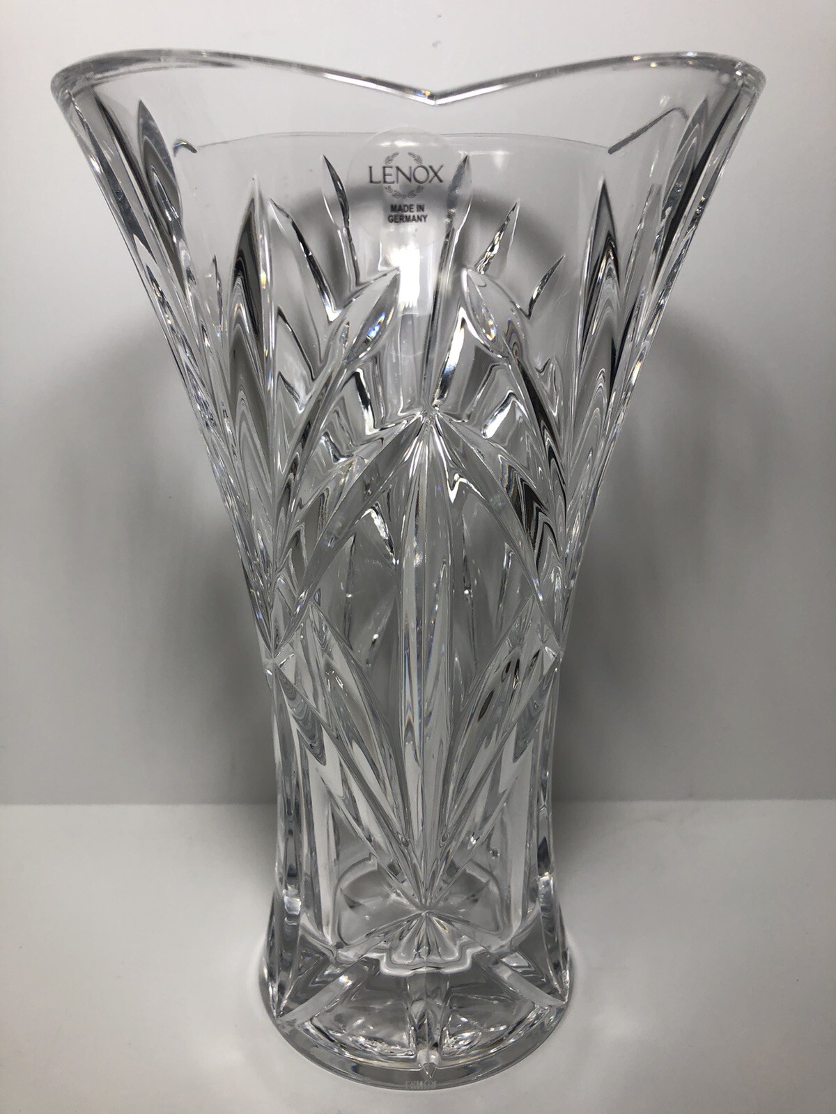 Lenox Meadow Crystal Bud Vase 9-1/2″ Scalloped Rim Germany New With Tag No Box
