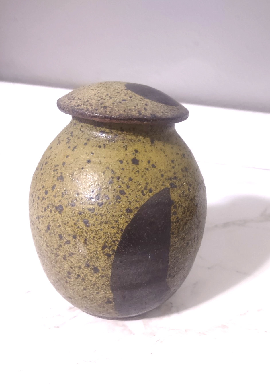 Contemporary Artisan Stoneware Pottery Lidded Jar Vase Ginger Jar Spice Jar Urn