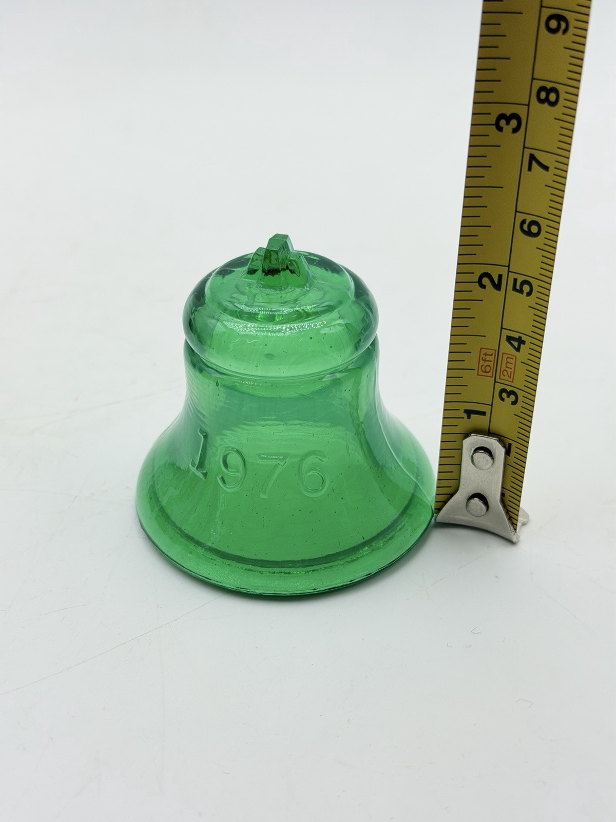 Vintage Degenhart 1776 1976 Green Glass Bicentennial Bell
