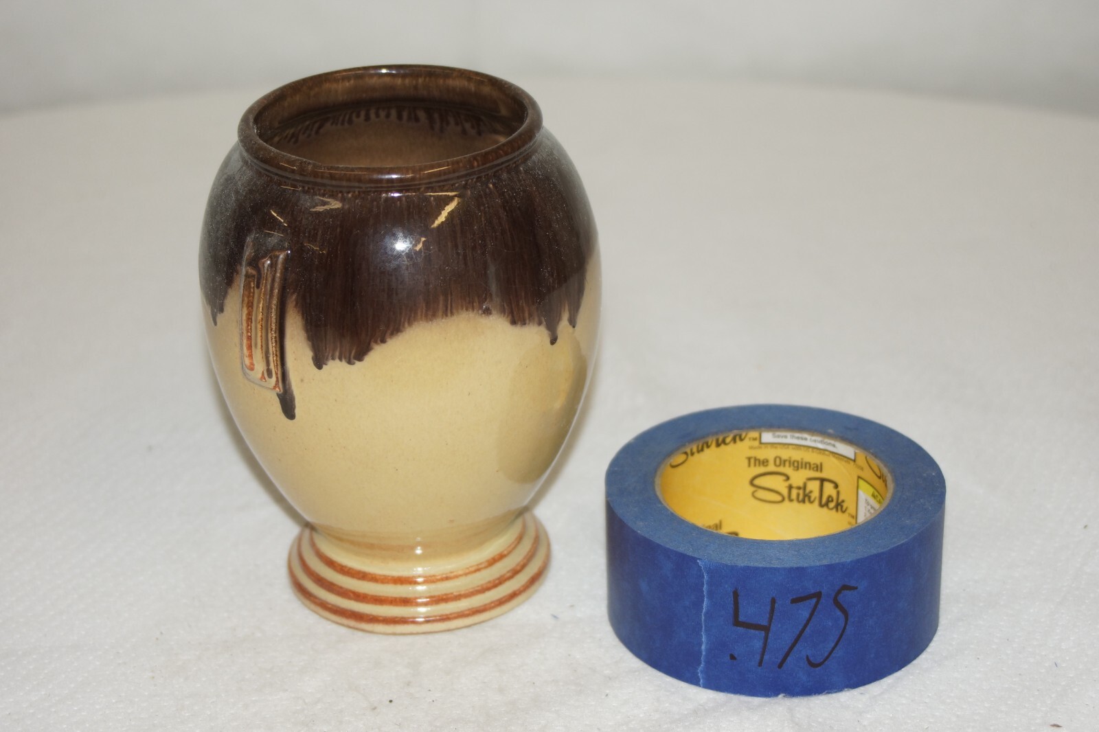 Brown and Cream Ceramic Vase