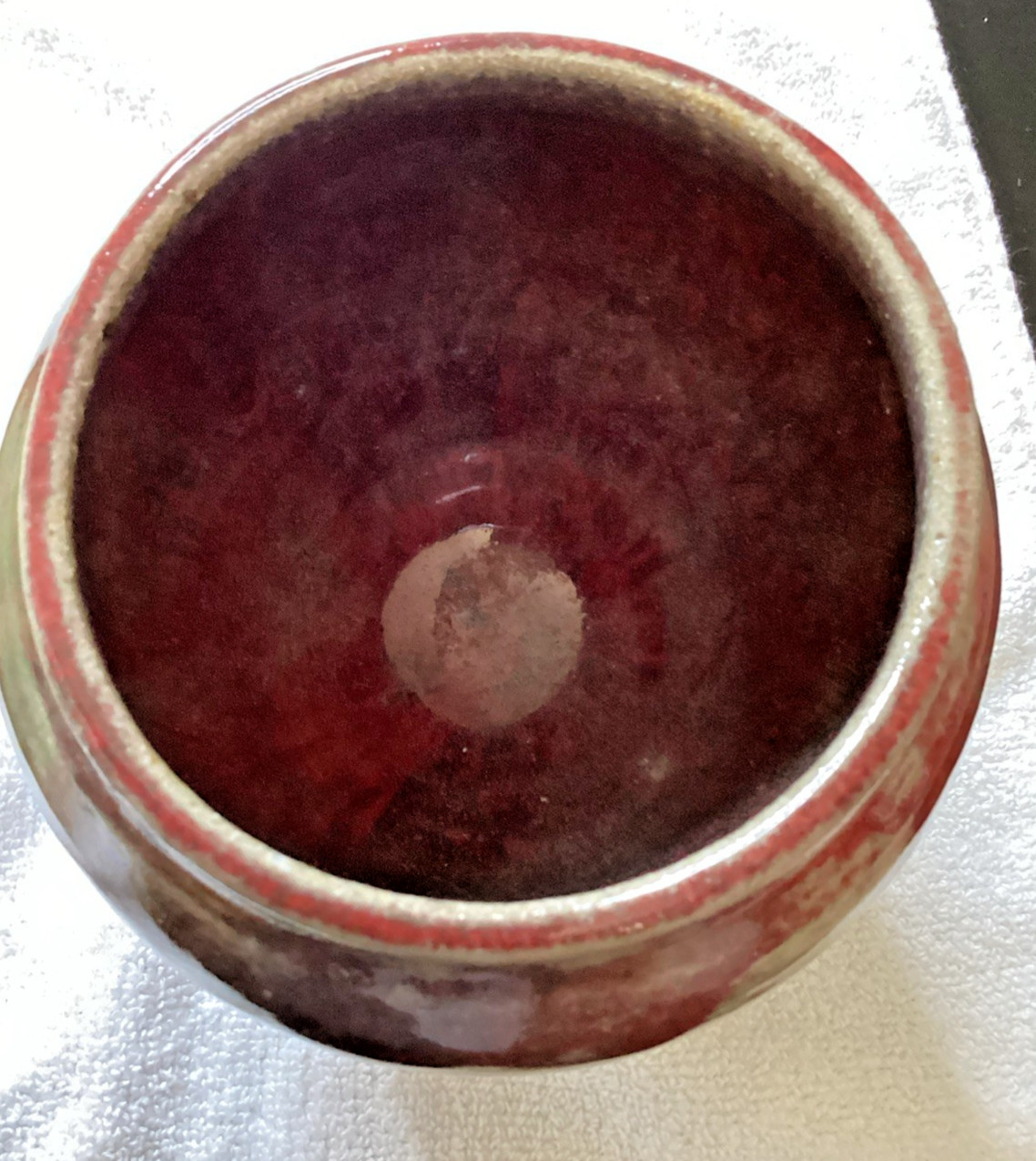 Vintage Oxblood Red Sagar Fired Signed Art Pottery Vase