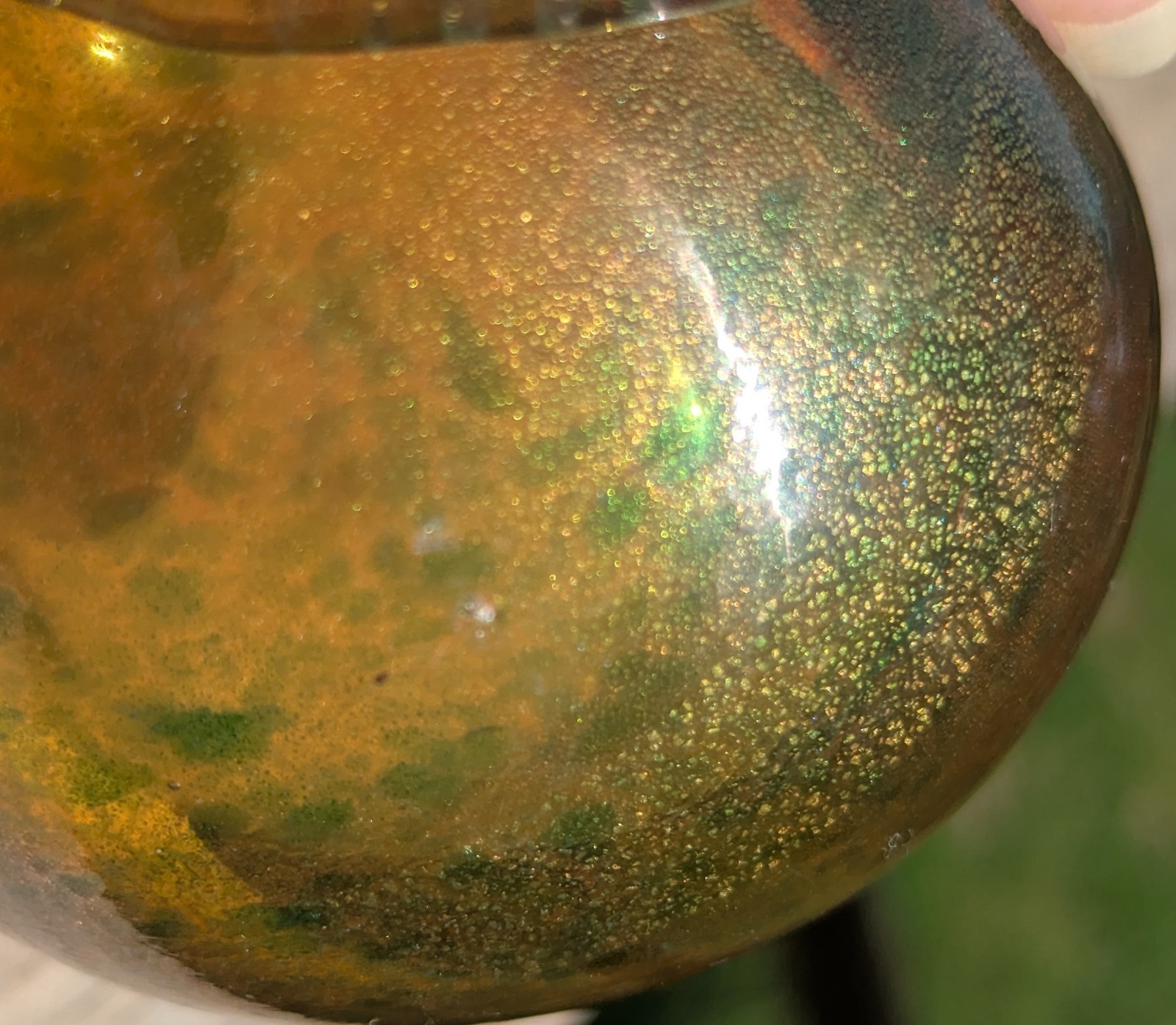 Vtg 50s BARBINI Red Green Gold 4″ MURANO Aventurine Glass APPLE Figurine BOOKEND