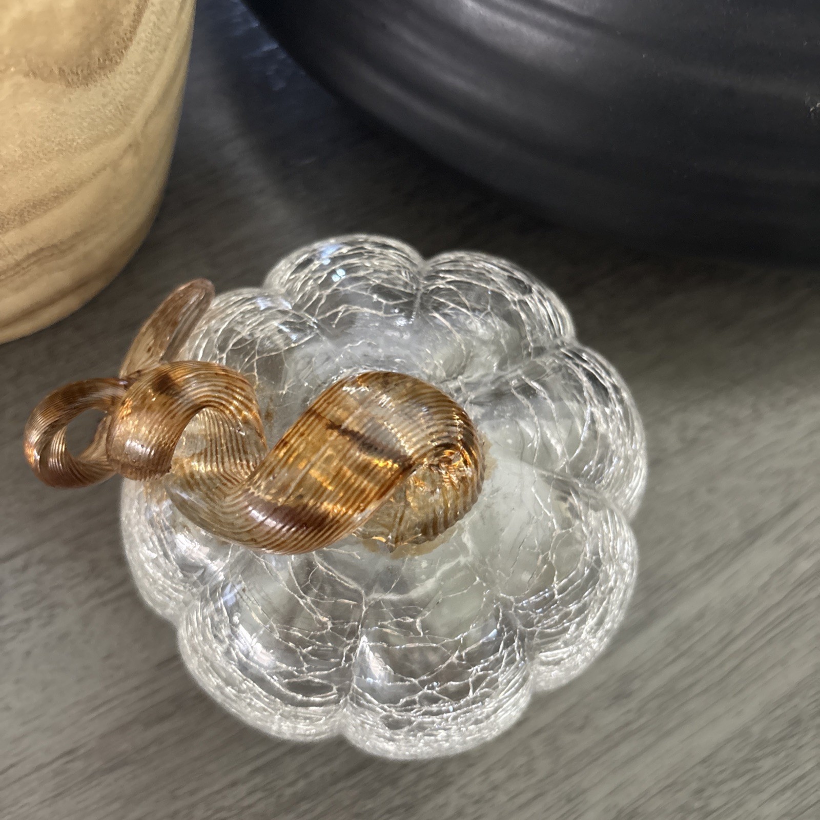 Hand Blown Art Glass Pumpkin