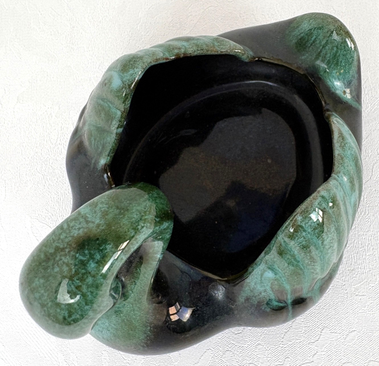 Vintage Blue Mountain Pottery Swan Planter Made in Canada Drip Glaze 5″
