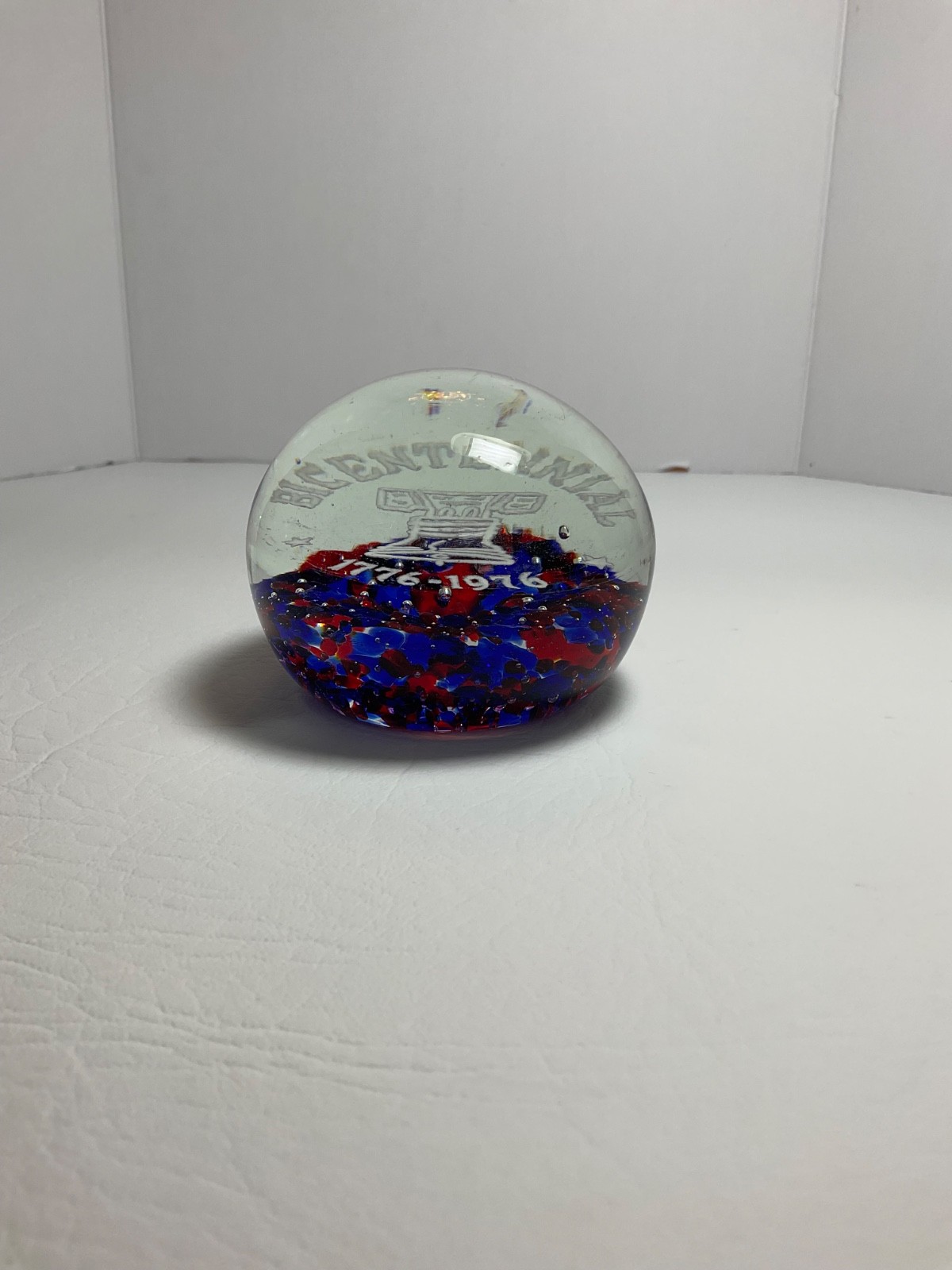 Gentile Glass Co Bicentennial 1776-1976 Liberty Bell – Colorful 3” Paperweight