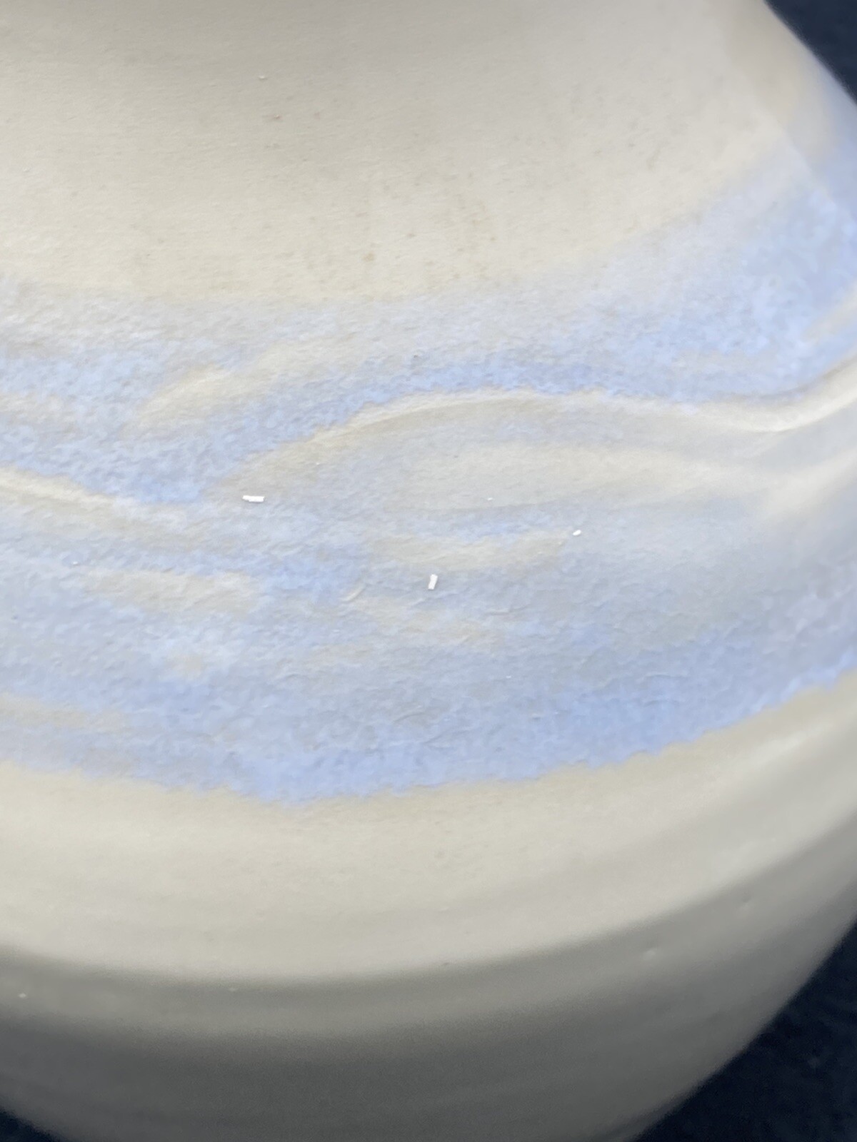 pottery 6-1/4 inch light blue stripe vase