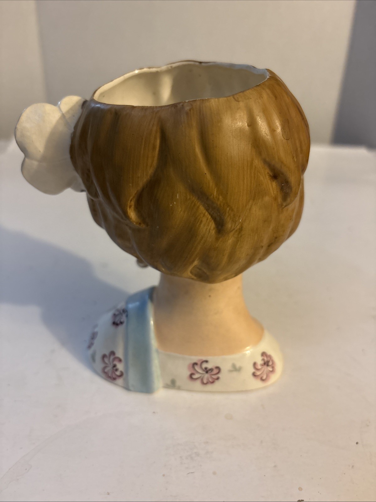 VINTAGE RELPO LADY HEAD VASE K936B FLOWER IN HAIR PEARL EARRINGS JANE WYMAN RARE