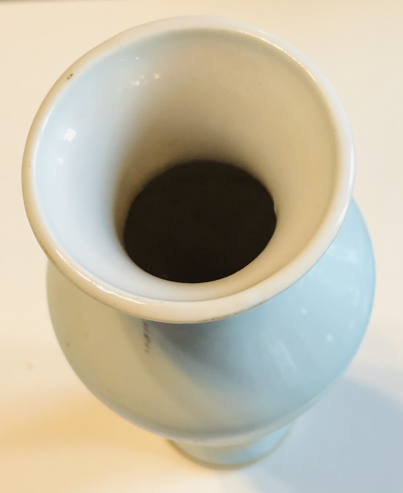Norleans Violet Viola Flower Bud Vase 8″ Tall vtg Light Blue Purple Floral Japan