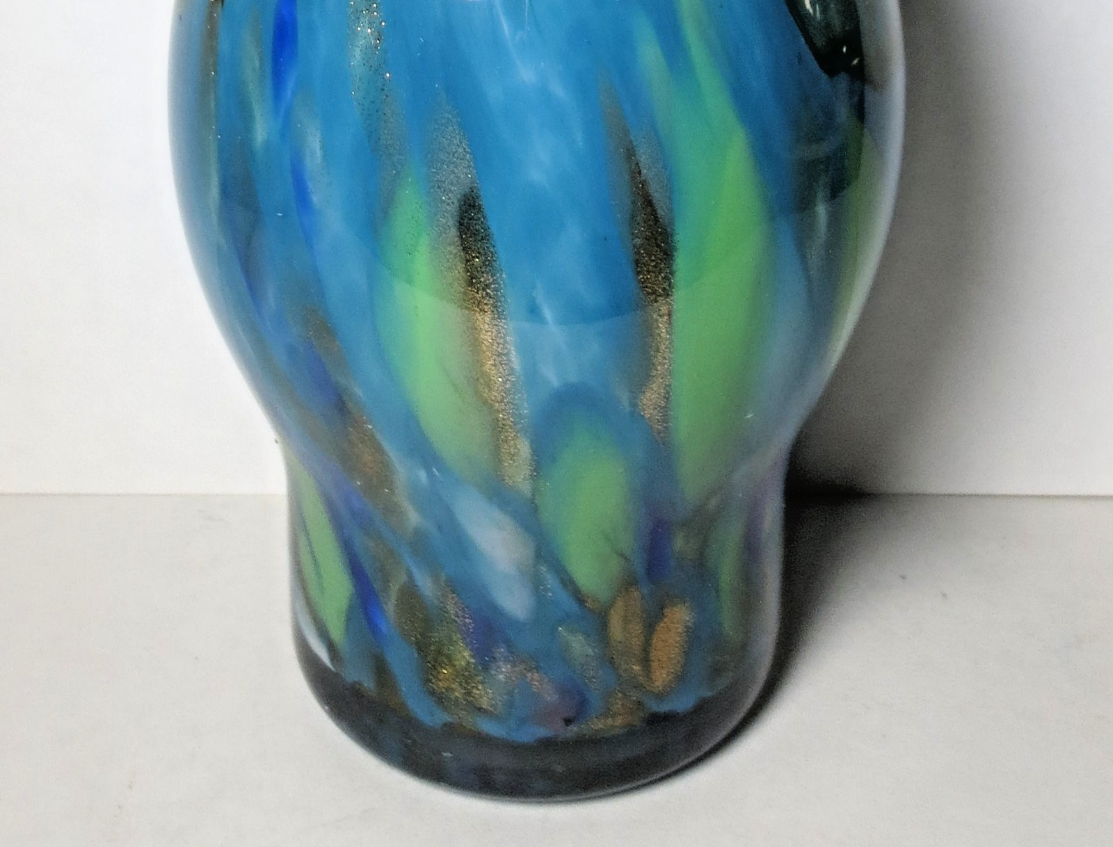 LOW PRICE SEXY SHAPE “CZECH BOHEMIAN” FLARED RIM w CLEAR BOTTOM BLOWN GLASS VASE