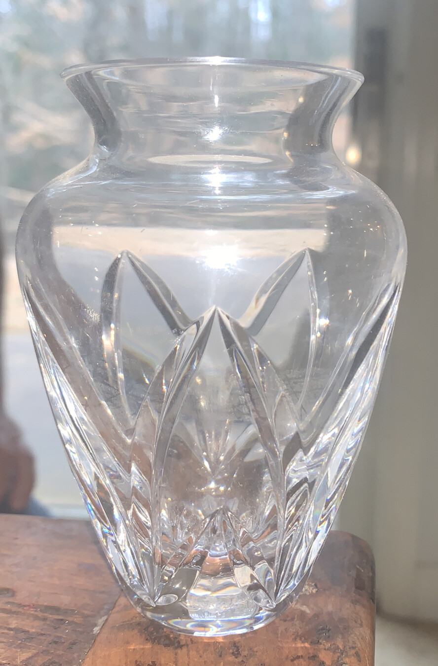 Waterford Posey Attendant Crystal Vase 4.5”T 3”W 2.25”Diam Top Friendship Arch