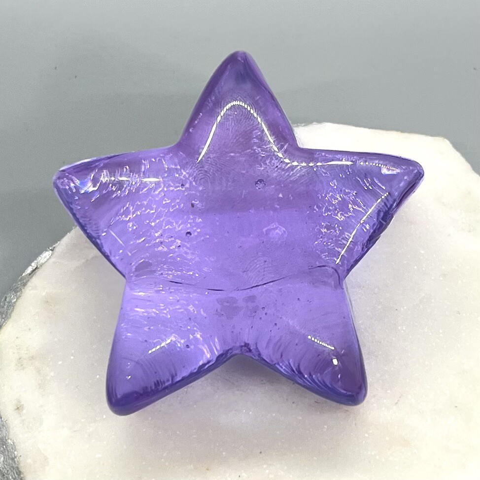 Fire & Light Recycled Glass Shooting Star Paperweight Lavender Purple