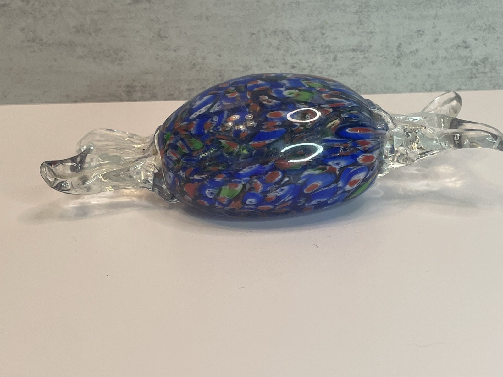 Vtg Handblown Multi Colored Candy Art Glass Paperweight