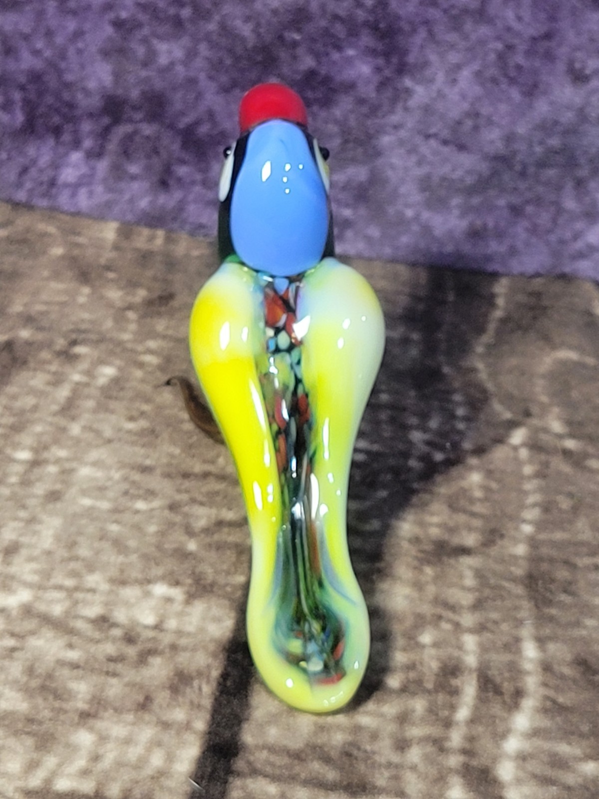 Fine Quality Russian Hand Blown Lampwork Glass Parrott Figurine