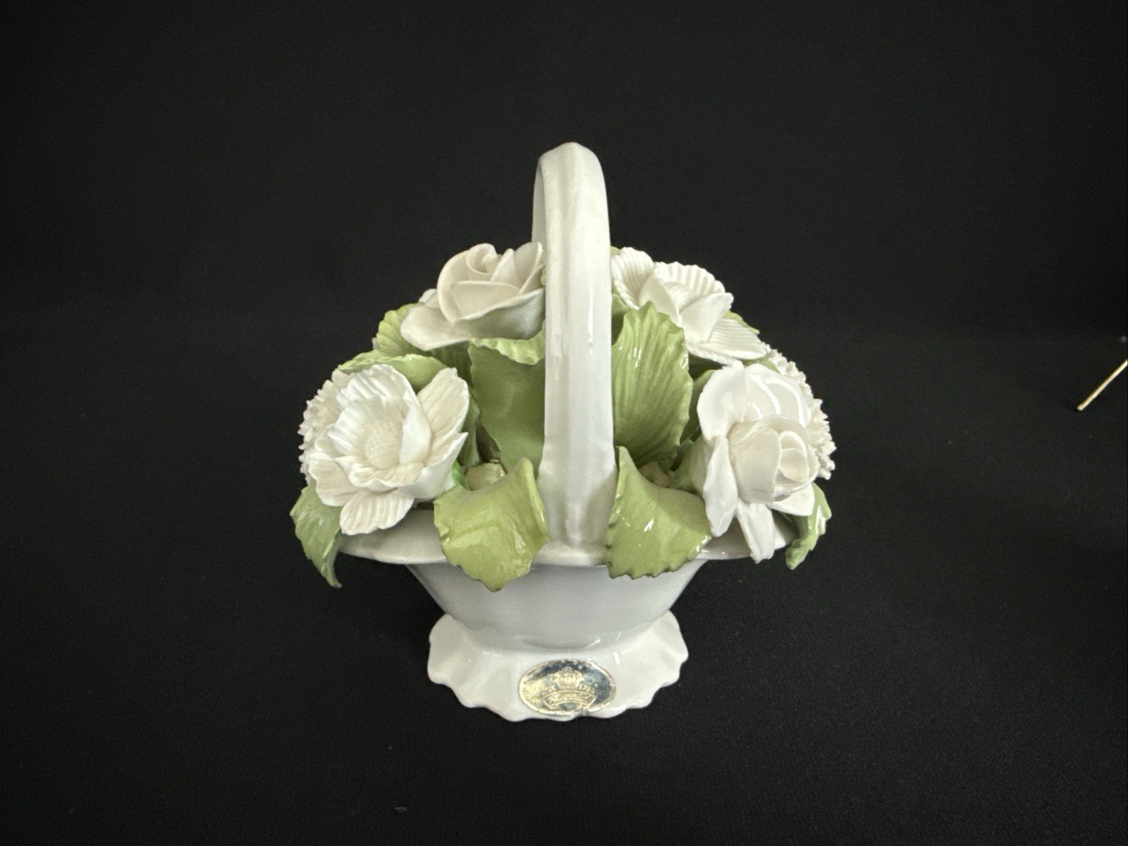 Aynsley Fine Bone China Flower Basket Hand Painted Hand Modelled England Vintage