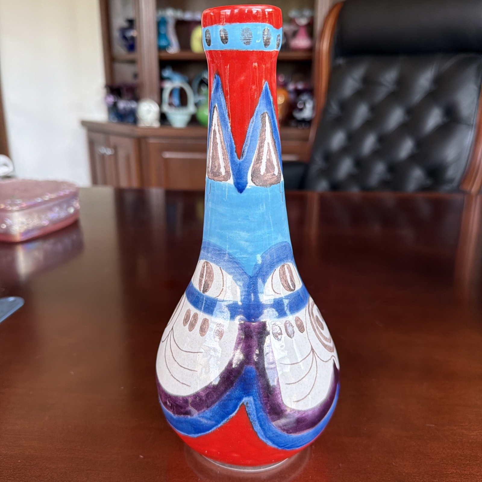 Rare Vintage Giovanni De Simone Signed “Cat Vase” Italian 9.75” Picasso Trained