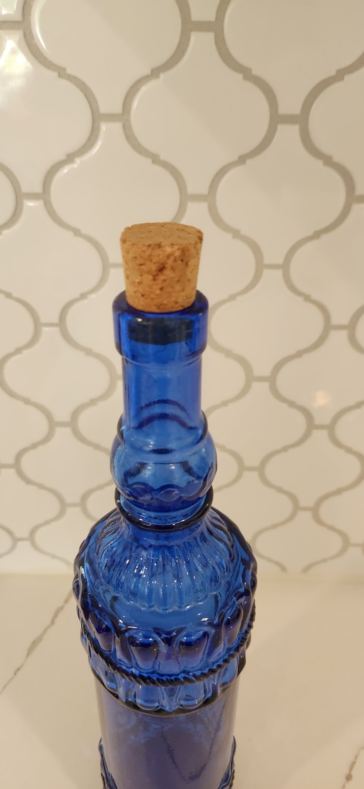 Vintage Cobalt Blue Decorative Bottle
