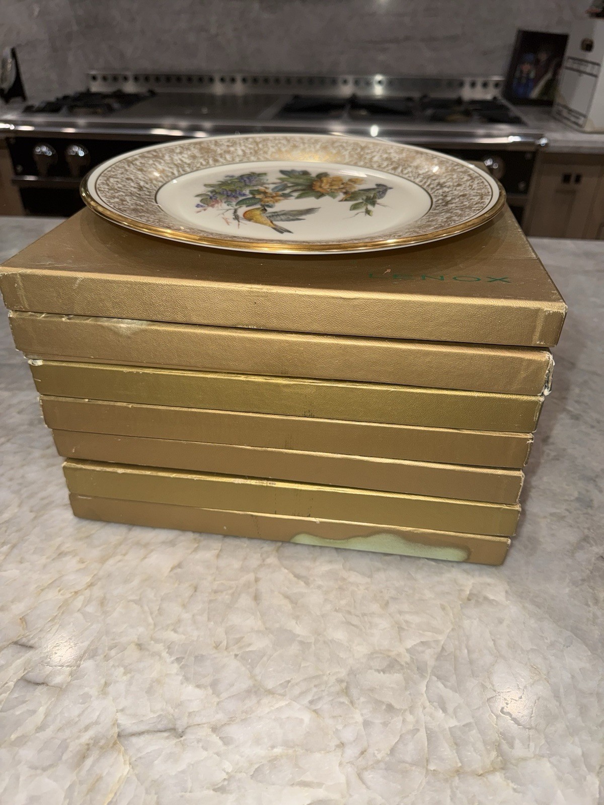 Lenox Boehm Birds Limited Edition 24K Gold complete set of 8 Plates 1974