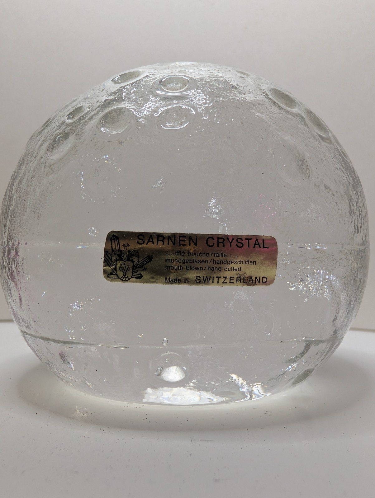 Sarnen Lead Crystal Moon Star Paperweight 3.5 Inch Tall