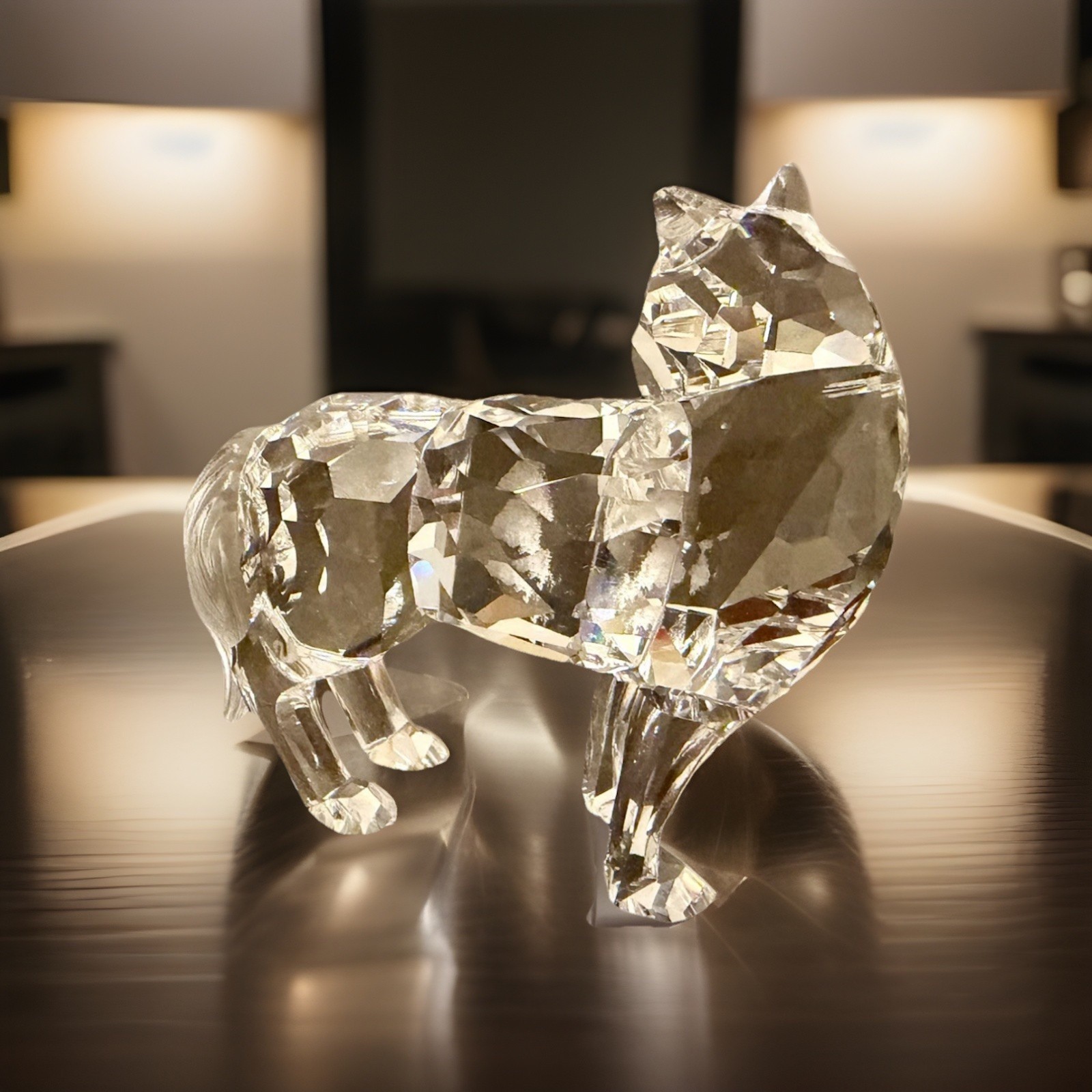 Swarovski Silver Crystal Retired WOLF 207549 Fairy Tales Collection – Excellent