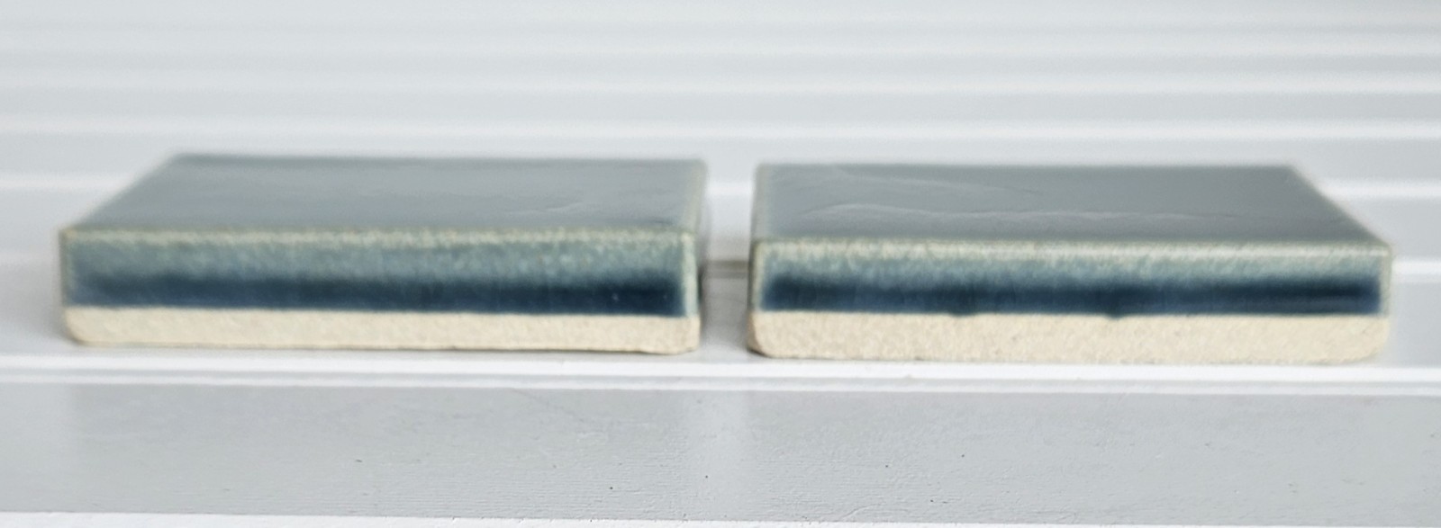 Motawi Tileworks Sapphire Glazed Glossy Tile Ann Arbor Michigan 2 PC. 3×2