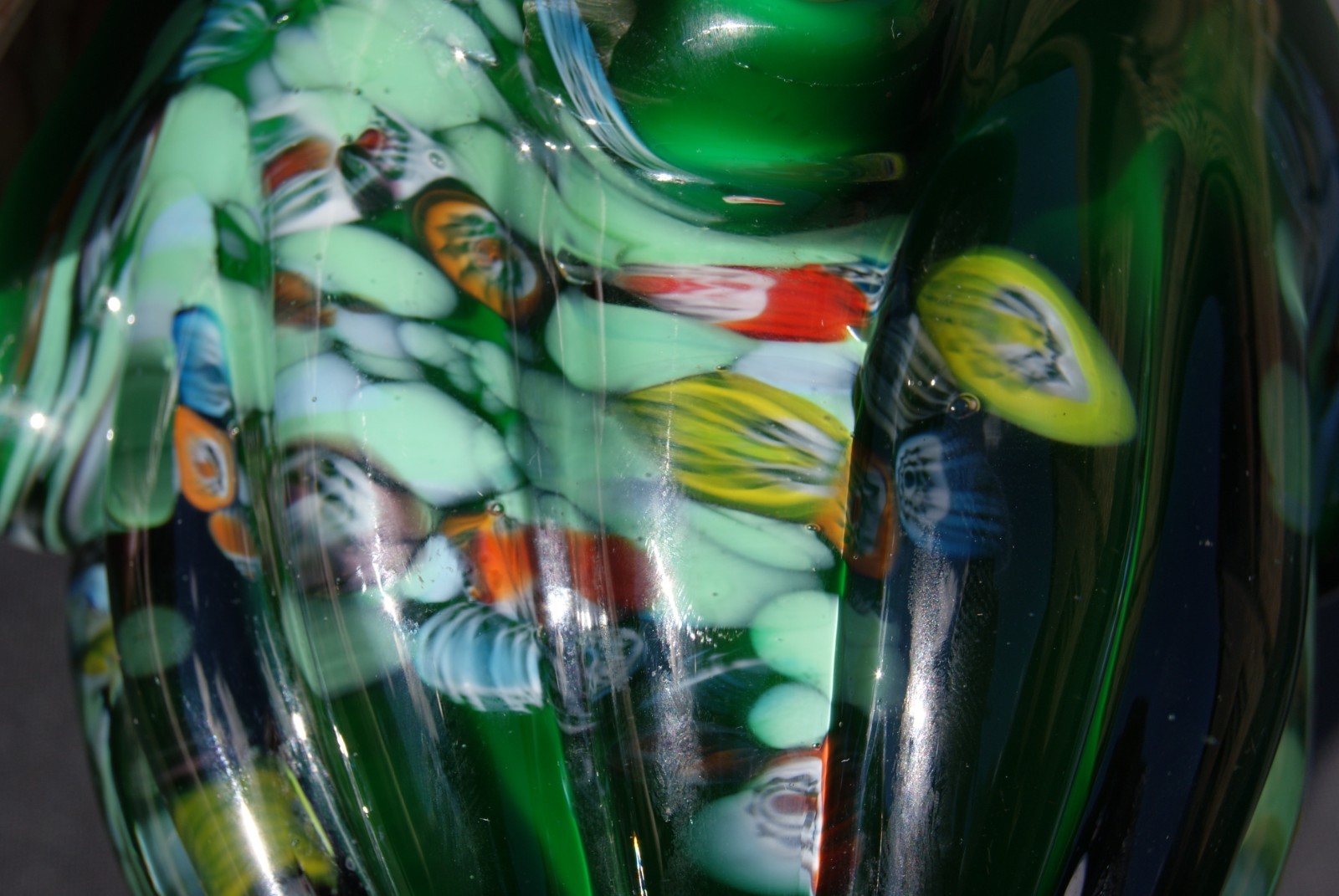 Vintage Norleans Japan Decorative Art Glass Heavy Paperweight Bud Vase Green