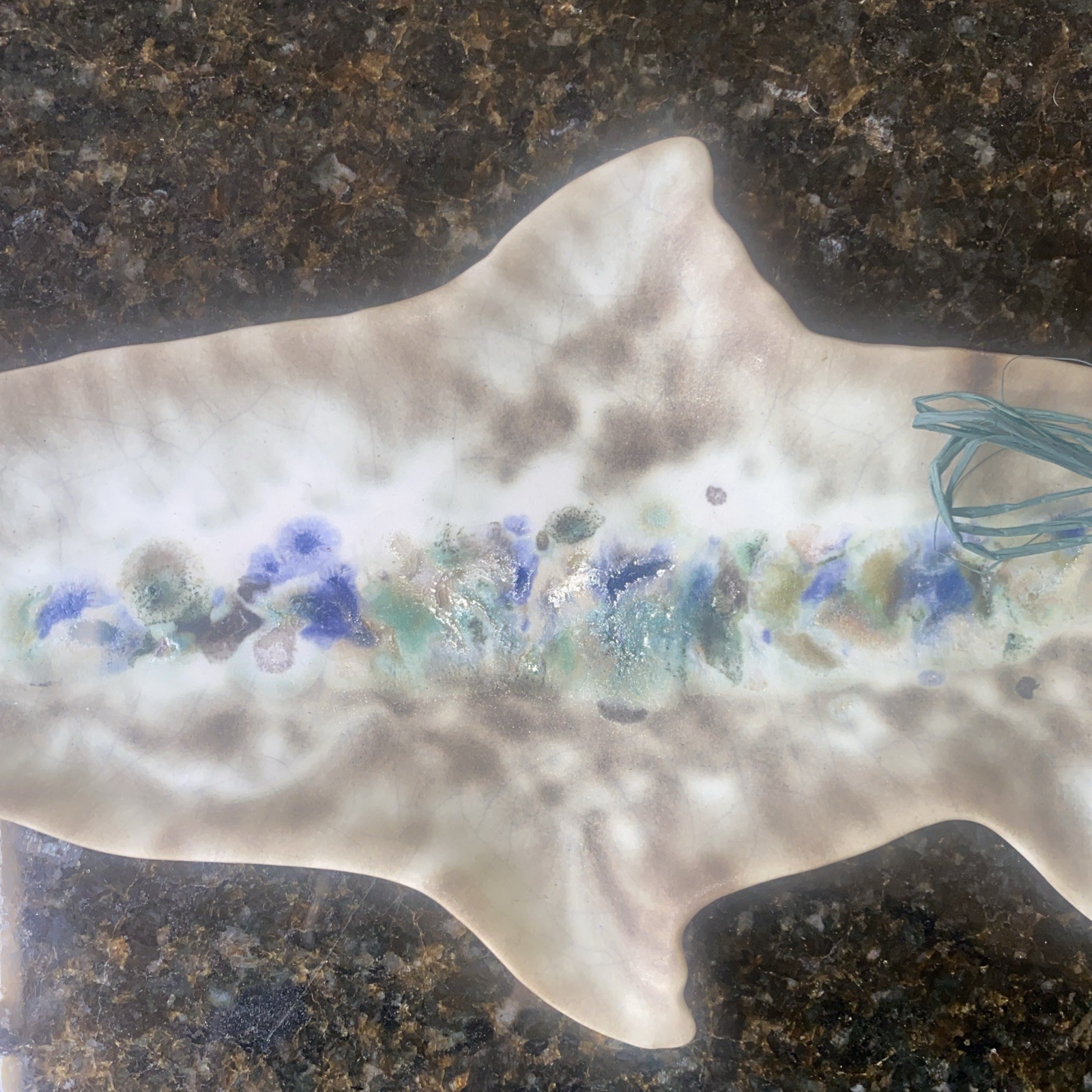 Ouray Glassworks Sam Rushing Signed Rainbow Trout Platter Ceramic/melted Glass