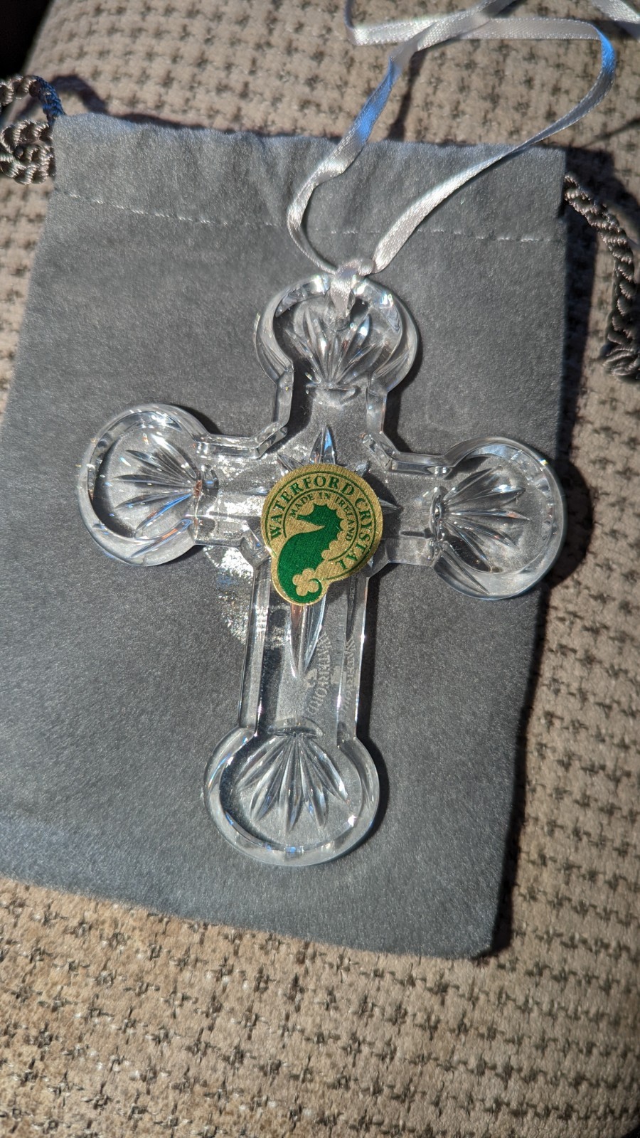Waterford Crystal Cross Ornament Made in Ireland, Original Packaging SET of 5