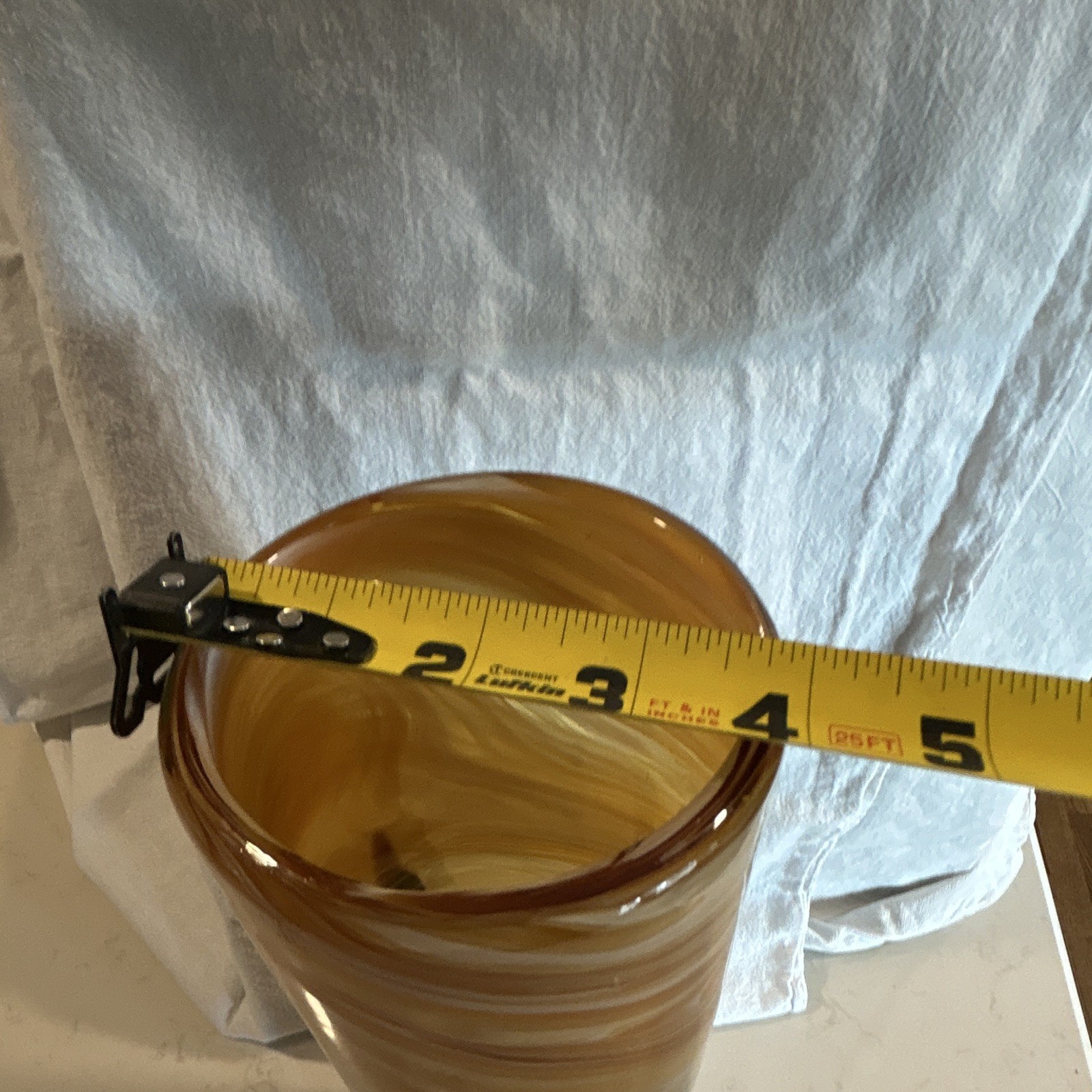 Vintage hand blown art glass vase 15 3/4” x 4” Nearly 5lbs Murano Style
