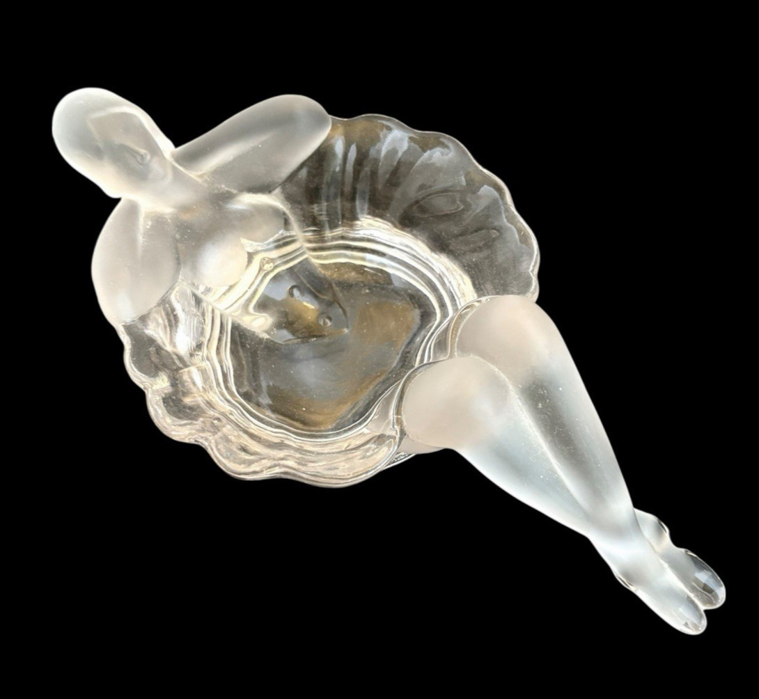Rare Mosser Bathing Beauty Soap/trinket DISH clear/frosted glass, Add/Collect!