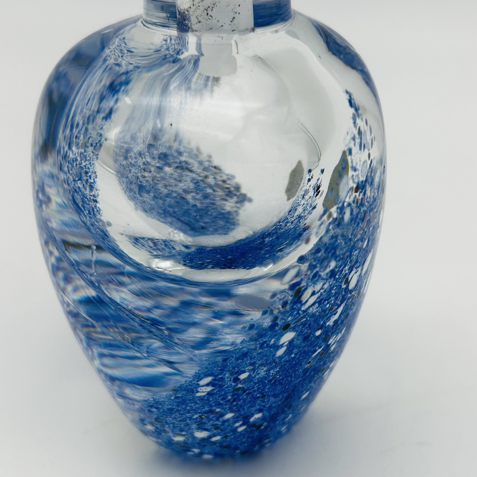 Hand Blown Perfume Bottle w/Stopper For Neiman Marcus, Signed, Made In England