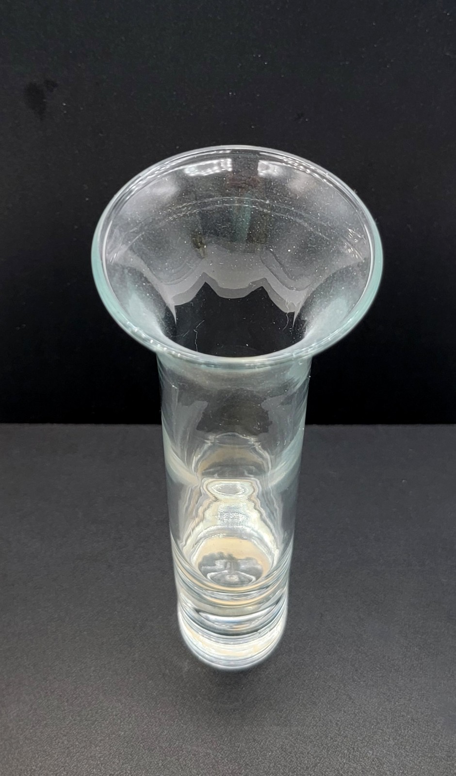 Crown Corning Glass Horizon Clear Vase With Bubble Base Flared Top 8″ Australia