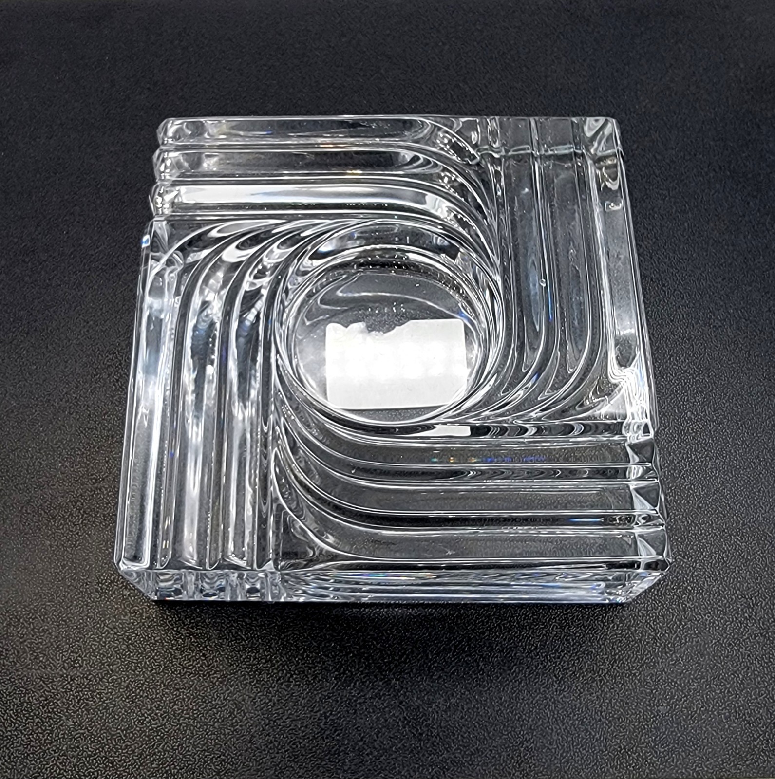 2 Marquis By Waterford Crystal Art Deco Square Votive Candle Holder Set