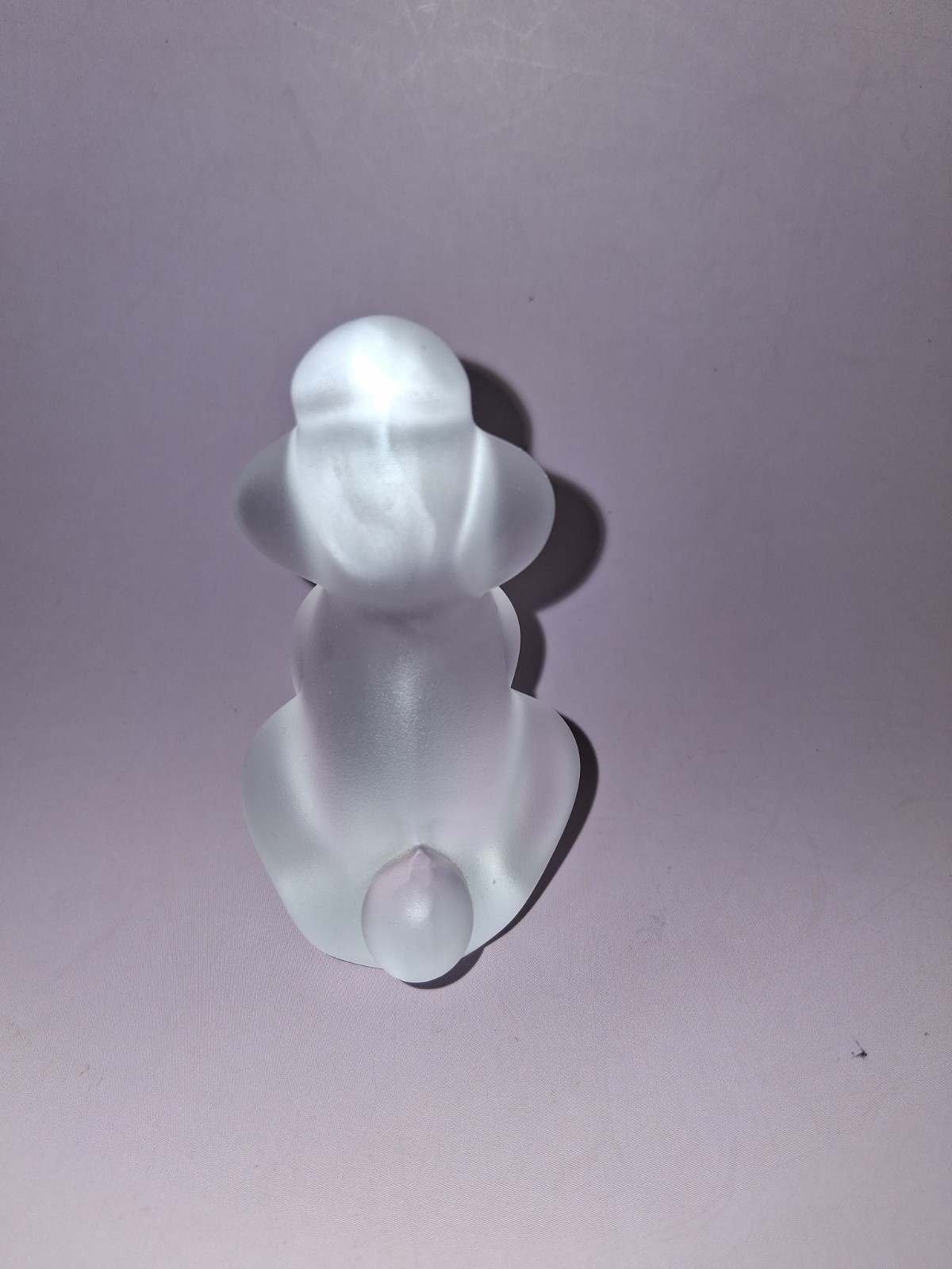 Vintage Cristal de Sevres Poodle Dog Clear Crystal Frosted Satin Finish 3″