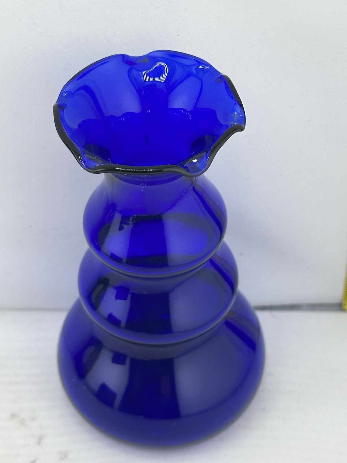 Vintage Cobalt Blue Blown Glass Bubble Decorative Vase – 4.5” FREE SHIPPING