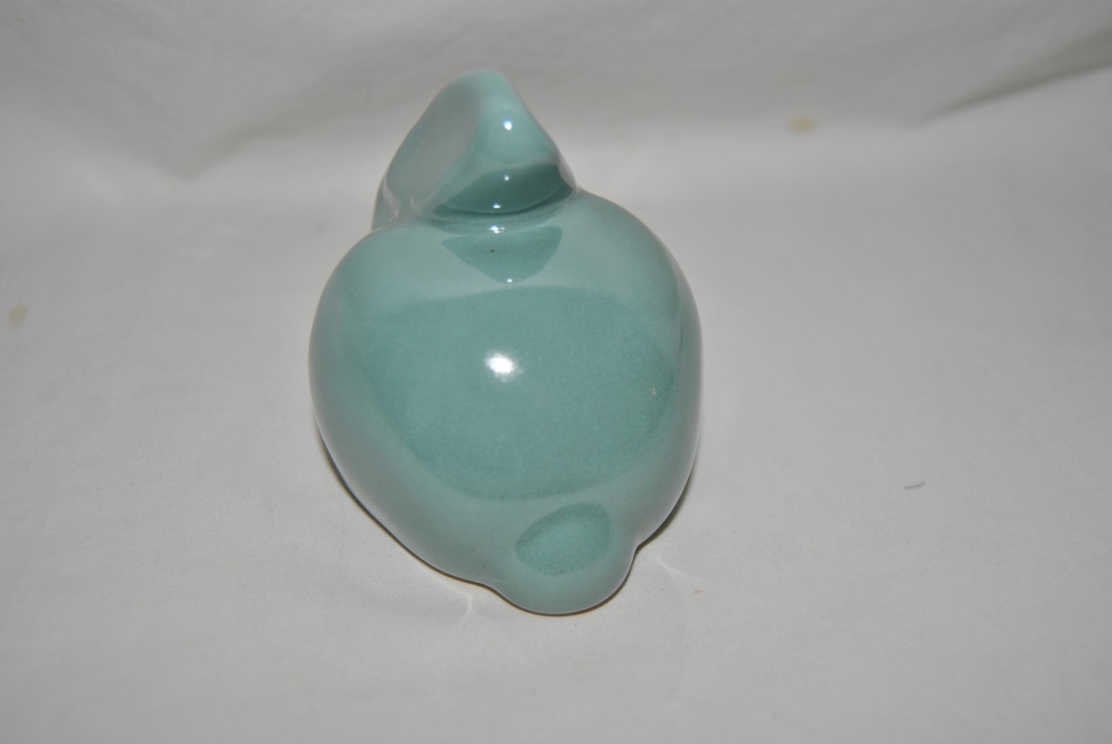 Van Briggle Light Blue Rabbit Bunny Paperweight Signed On Bottom