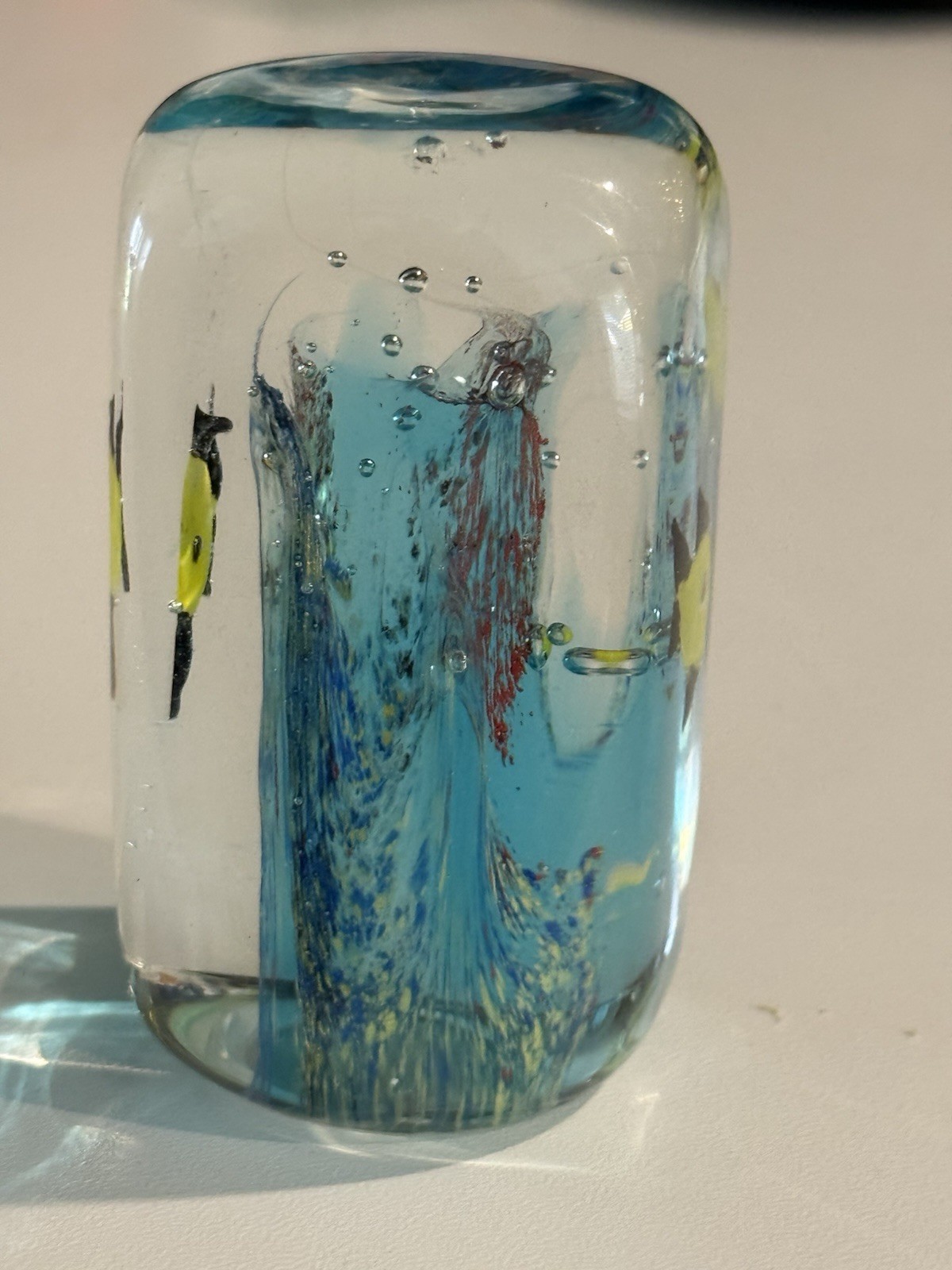 3” Underwater art glass paperweight