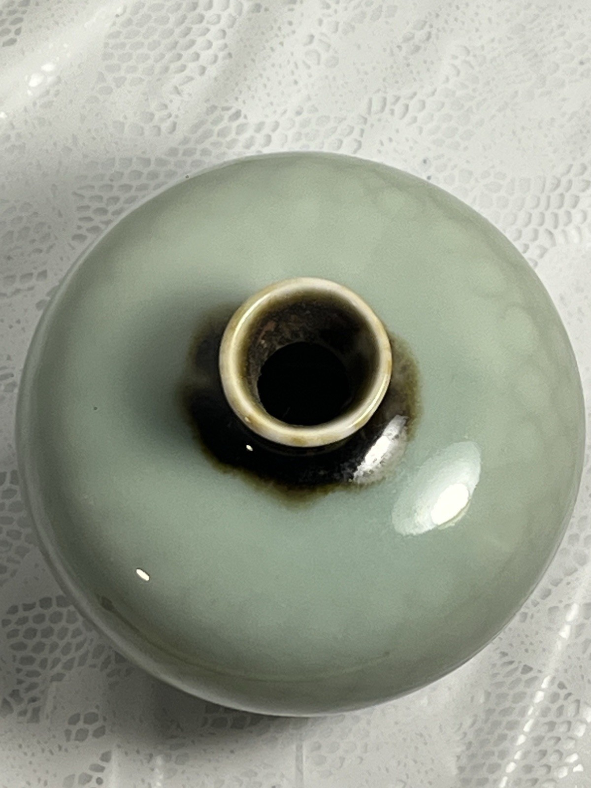 Peabody Museum of Salem Art Glass Bud Vase Hand Blown Green Brown Vintage
