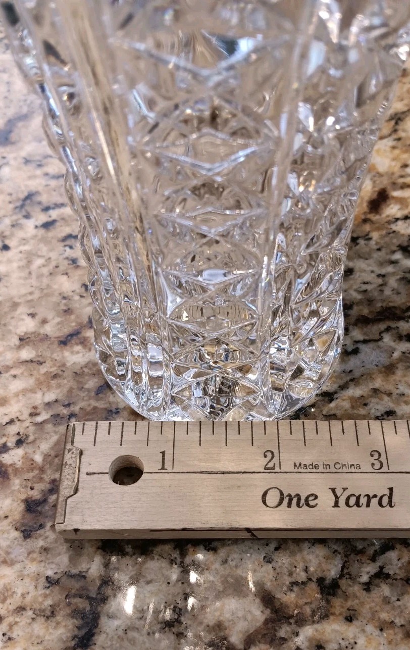 Vintage Anna Hutte Bleikristall Lead Crystal Vase made in Germany 7.5” Tall