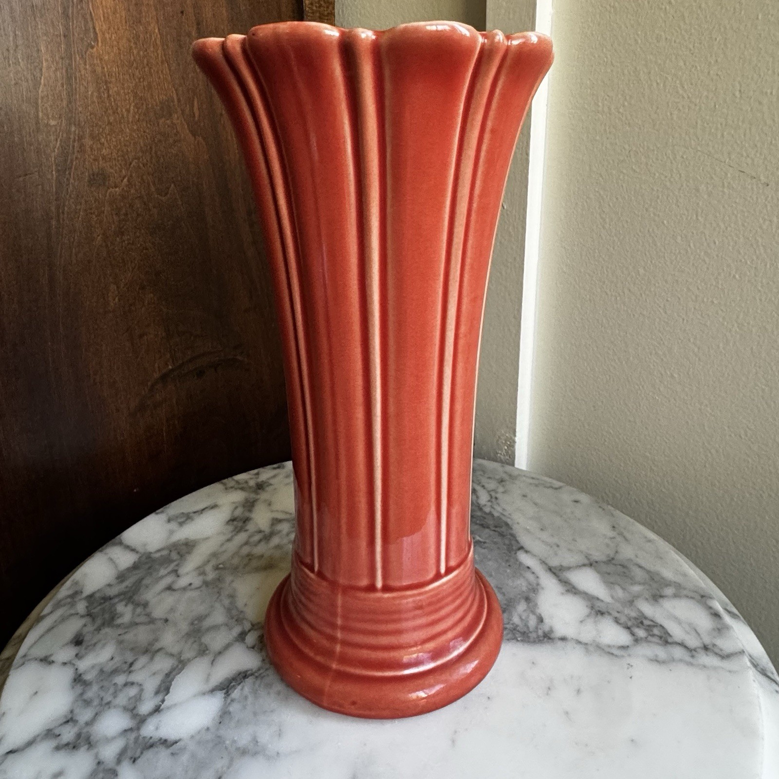 Fiesta 9.5″ Flower Vase in Persimmon | Fiestaware Salmon Flared Bud Display