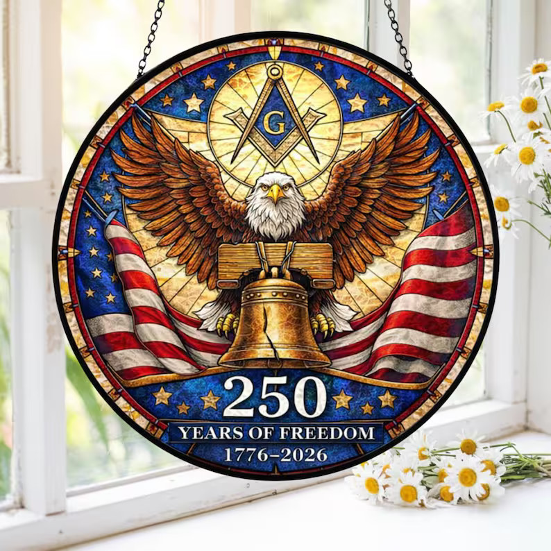 American Patriotic Freedom Suncatcher Glass