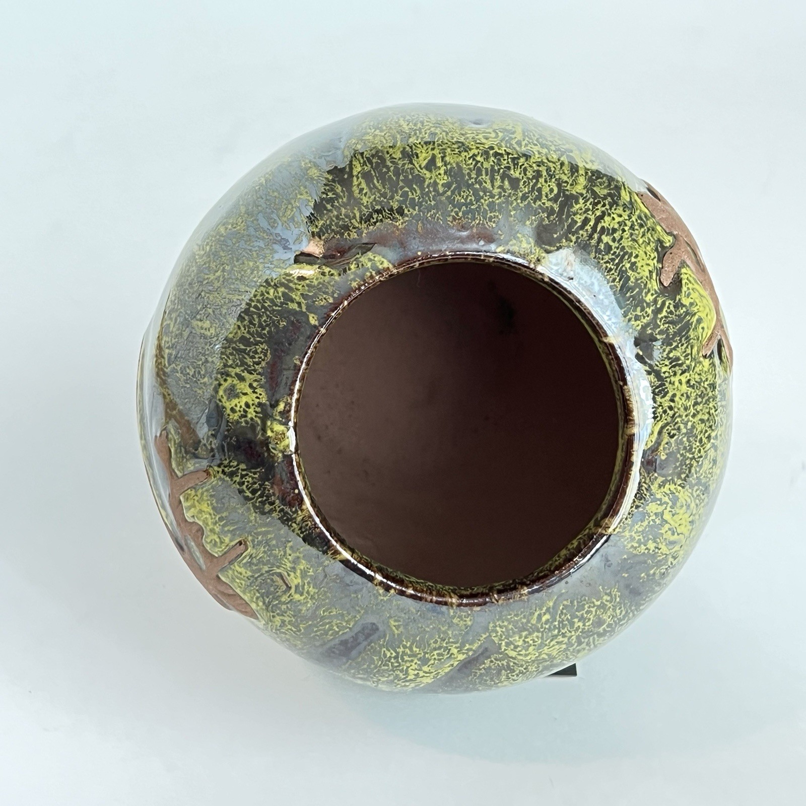 Art Pottery Clay Vase With Two Elk 5 Inch Tall Cottagecore Vietnam Cabin Decor