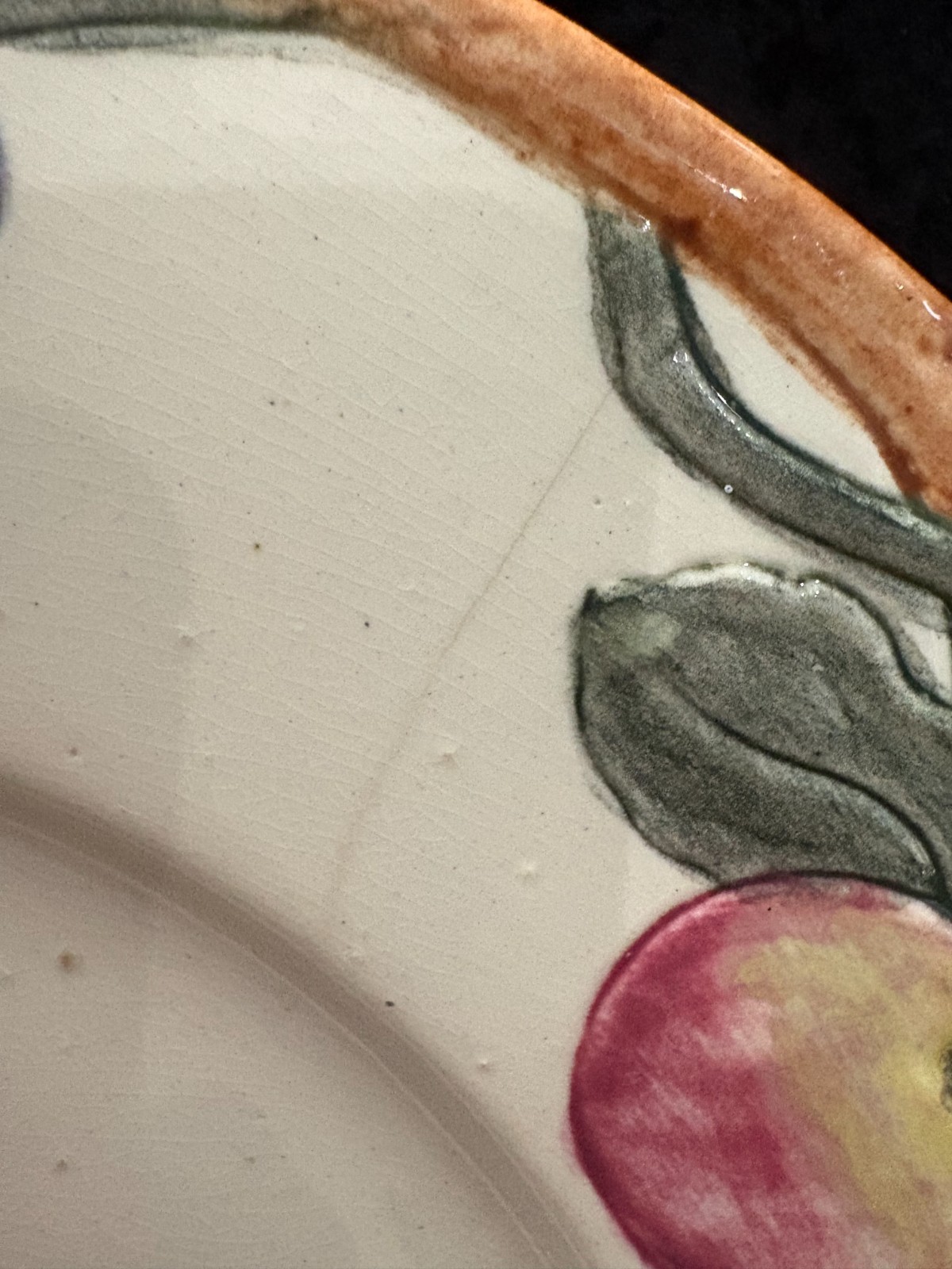 Antique 1920’s Weller Pottery Charger, Zona Apple Pattern