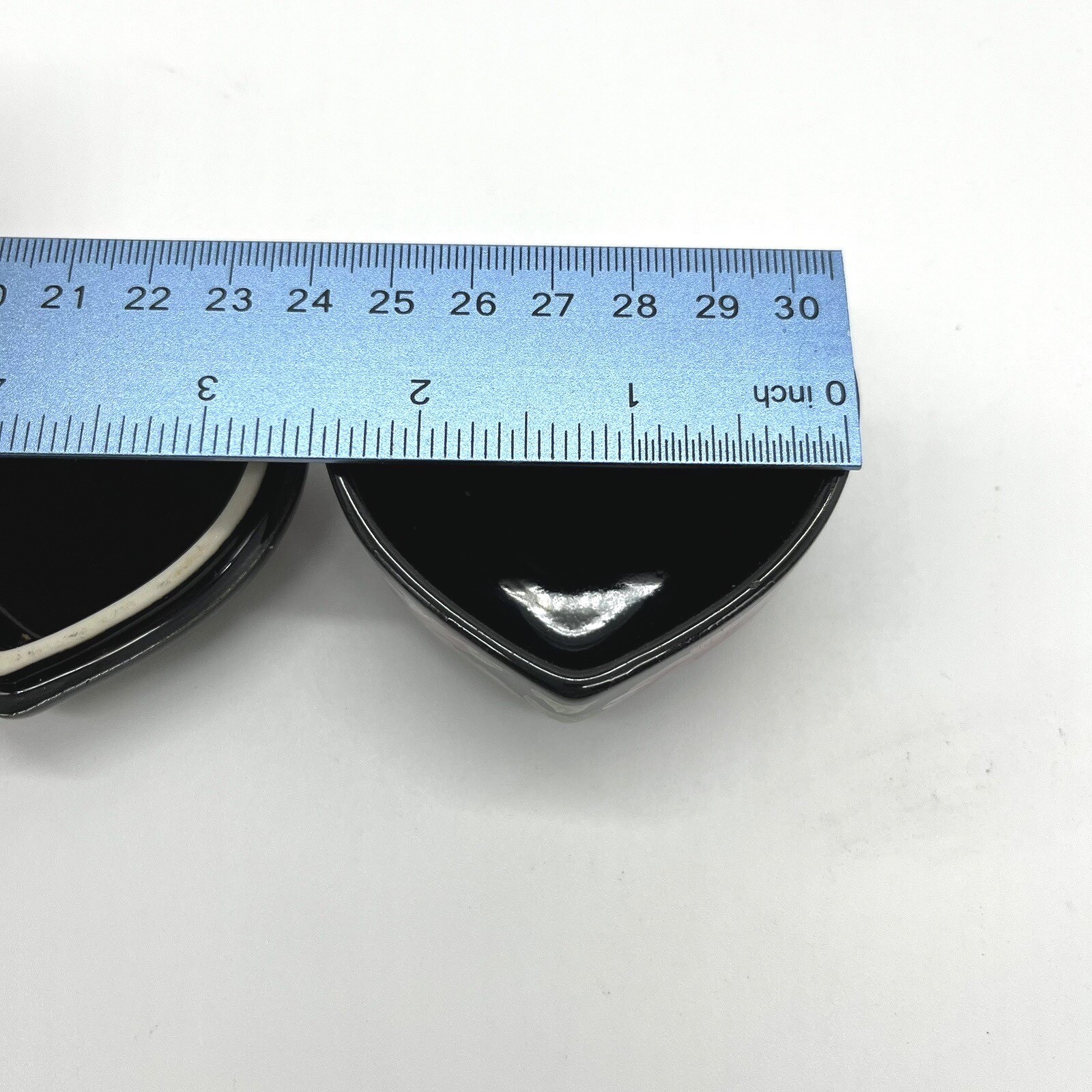 Otagiri Tavistock Floral Garden Heart Trinket Box Black Pink Roses Hinged Lid