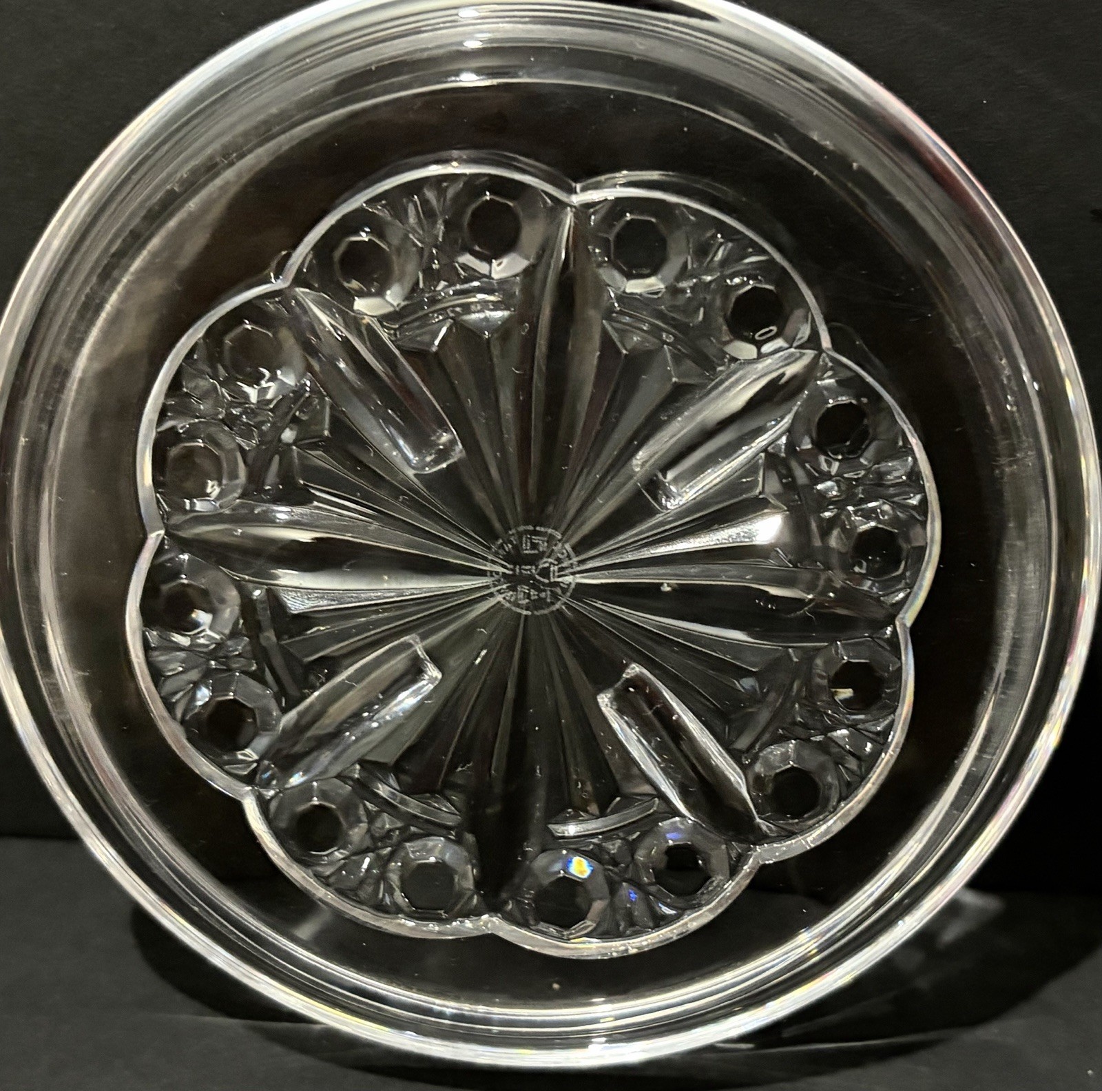 Pair of Baccarat Crystal Rosace Wine Bottle Coasters